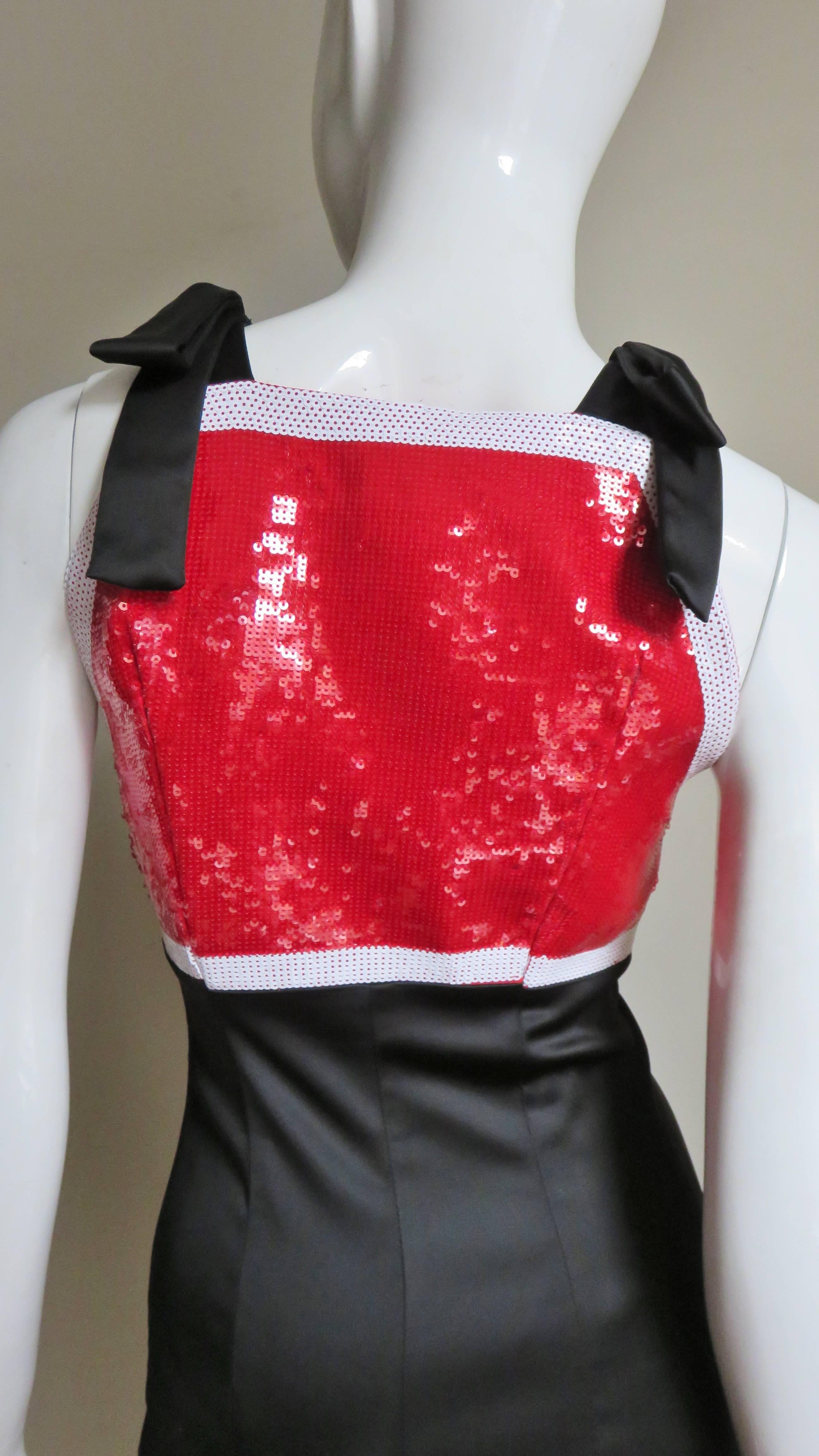 Moschino Couture Sequin SHOP Sign Dress In Excellent Condition In Water Mill, NY