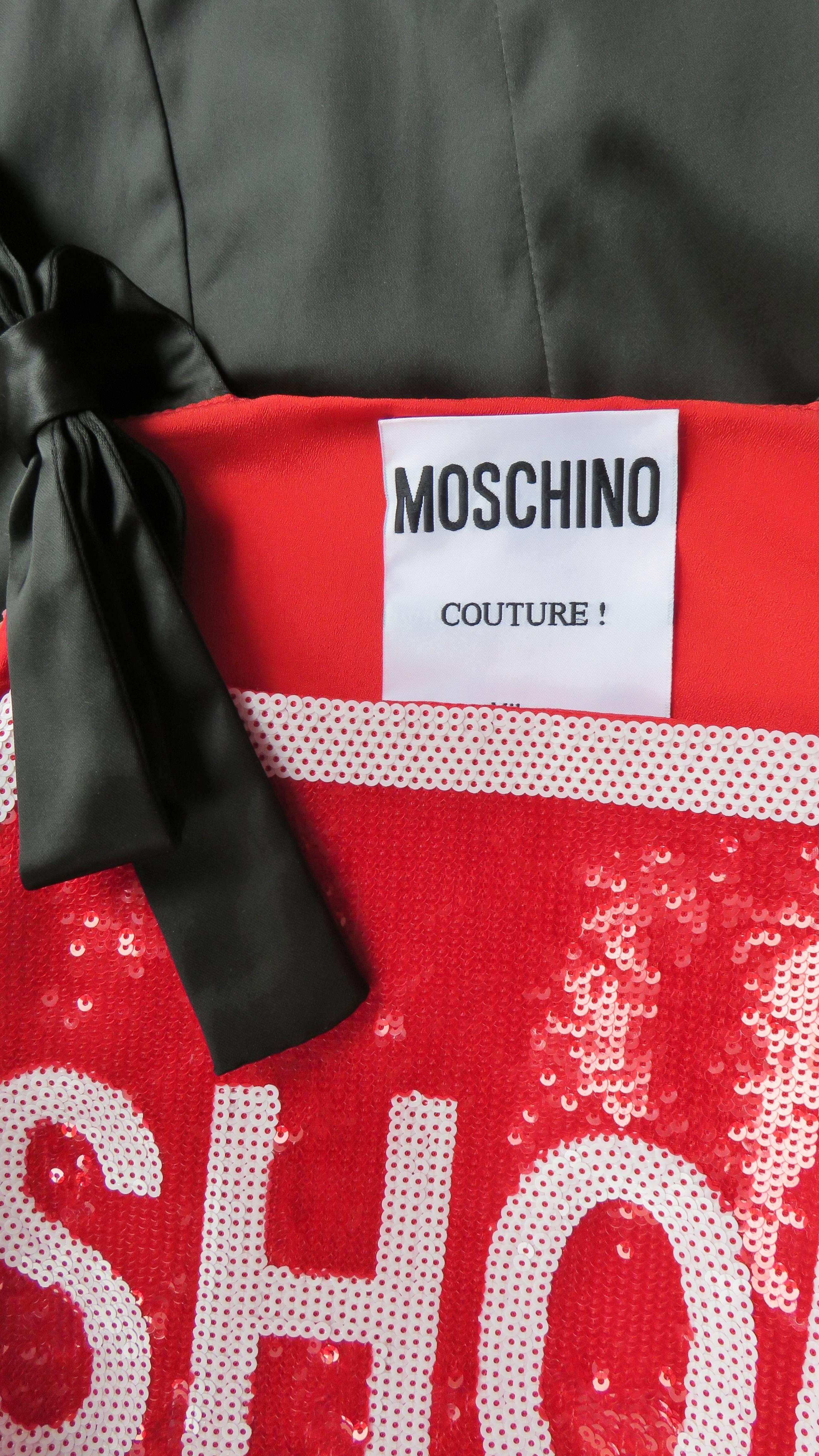 Moschino Couture Sequin SHOP Sign Dress  1