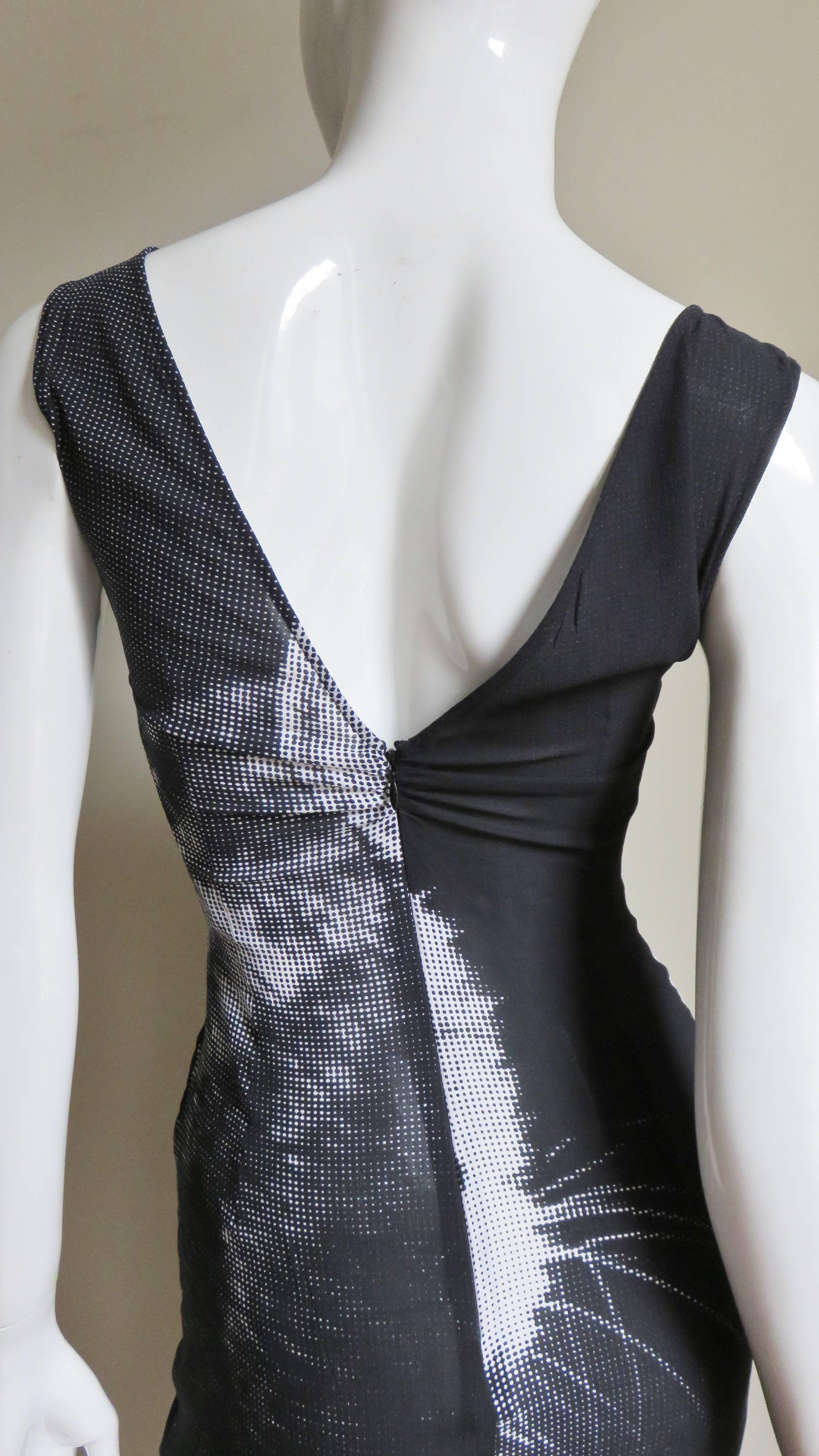 Gray Dolce & Gabbana Vintage Silk Cat Print Dress