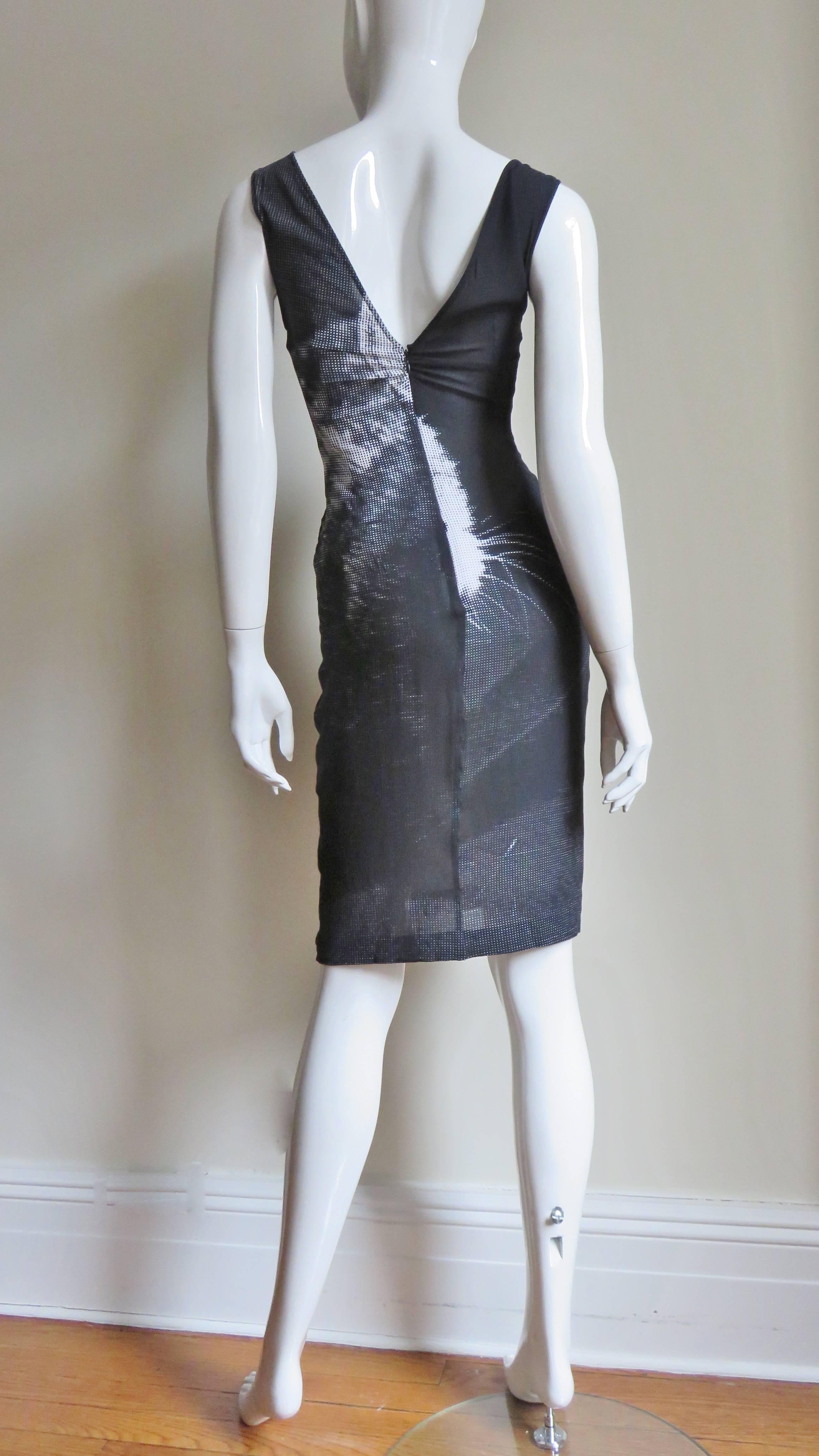 Dolce & Gabbana Vintage Silk Cat Print Dress In Excellent Condition In Water Mill, NY