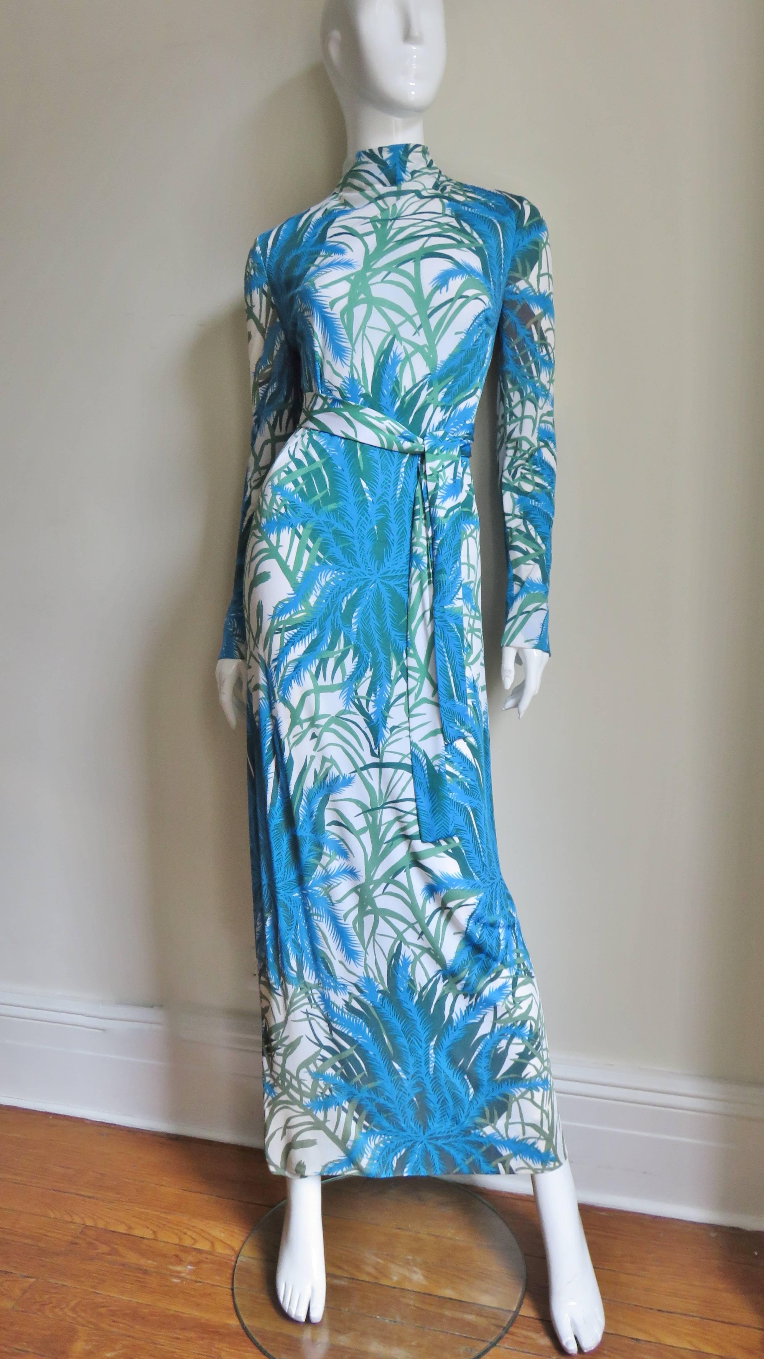 La Mendola Silk Maxi Dress and Over Skirt 1970s 2