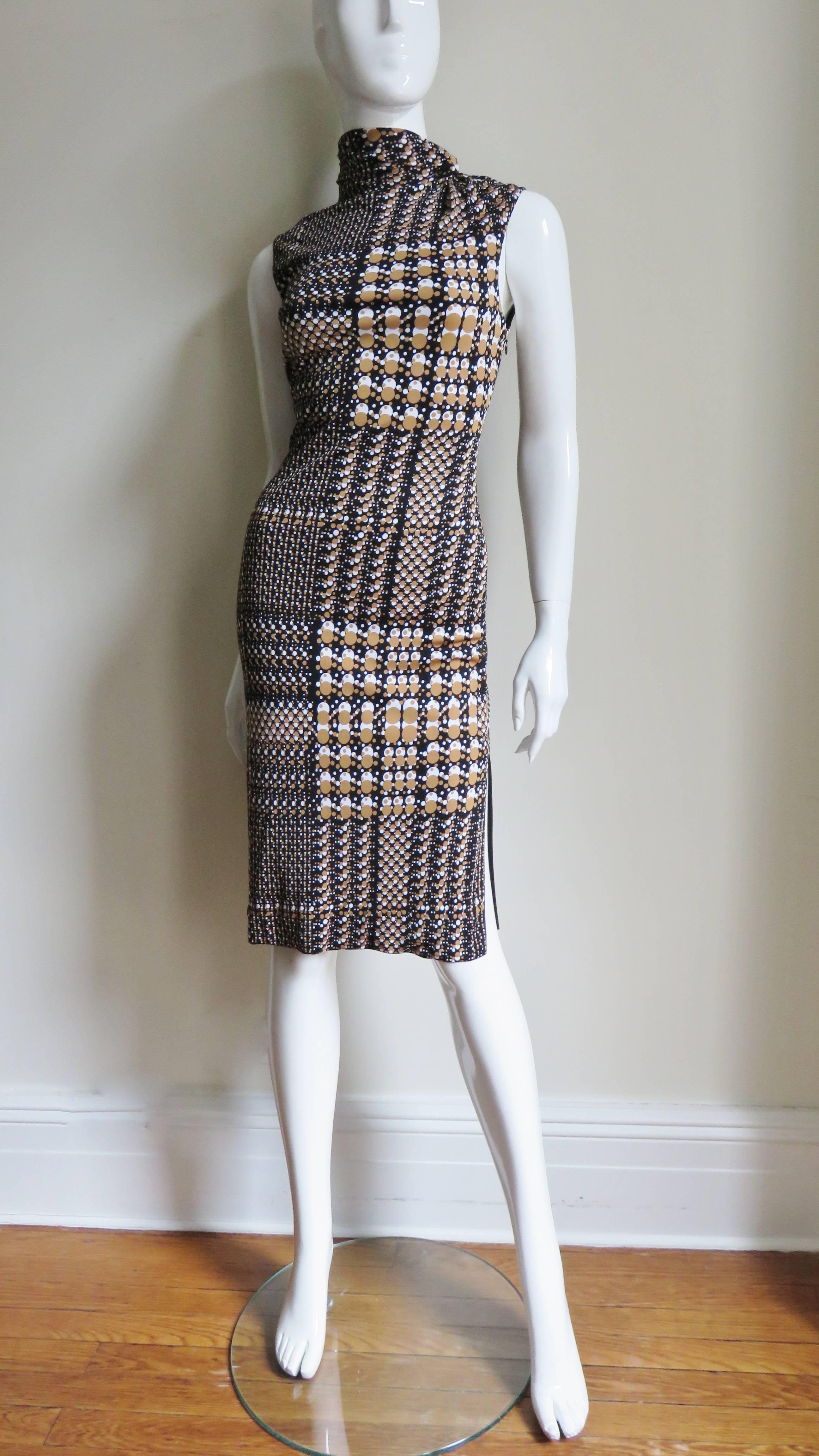 Women's 1990s Gianni Versace Dot Print Bodycon Dress