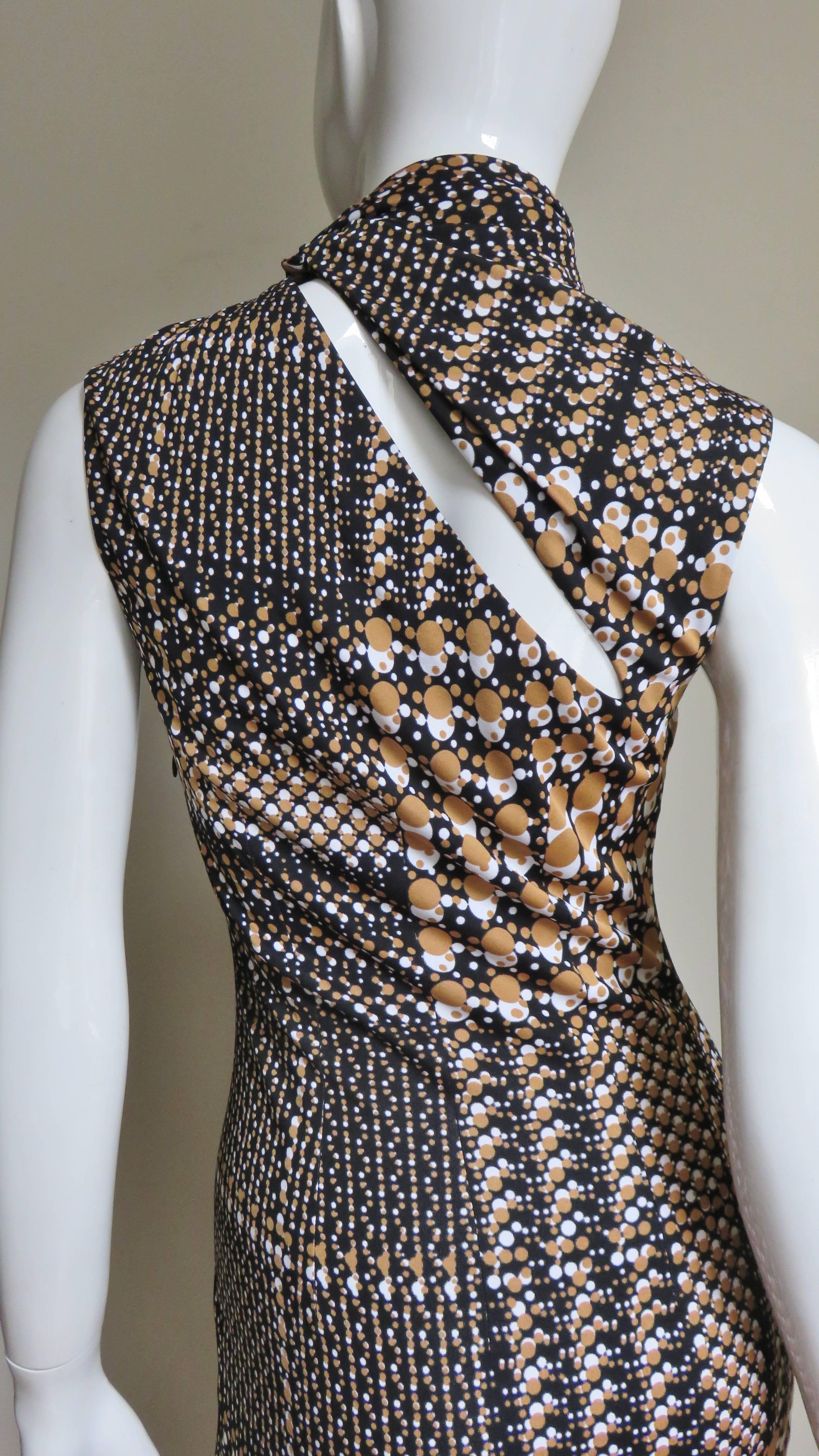 1990s Gianni Versace Dot Print Bodycon Dress 2