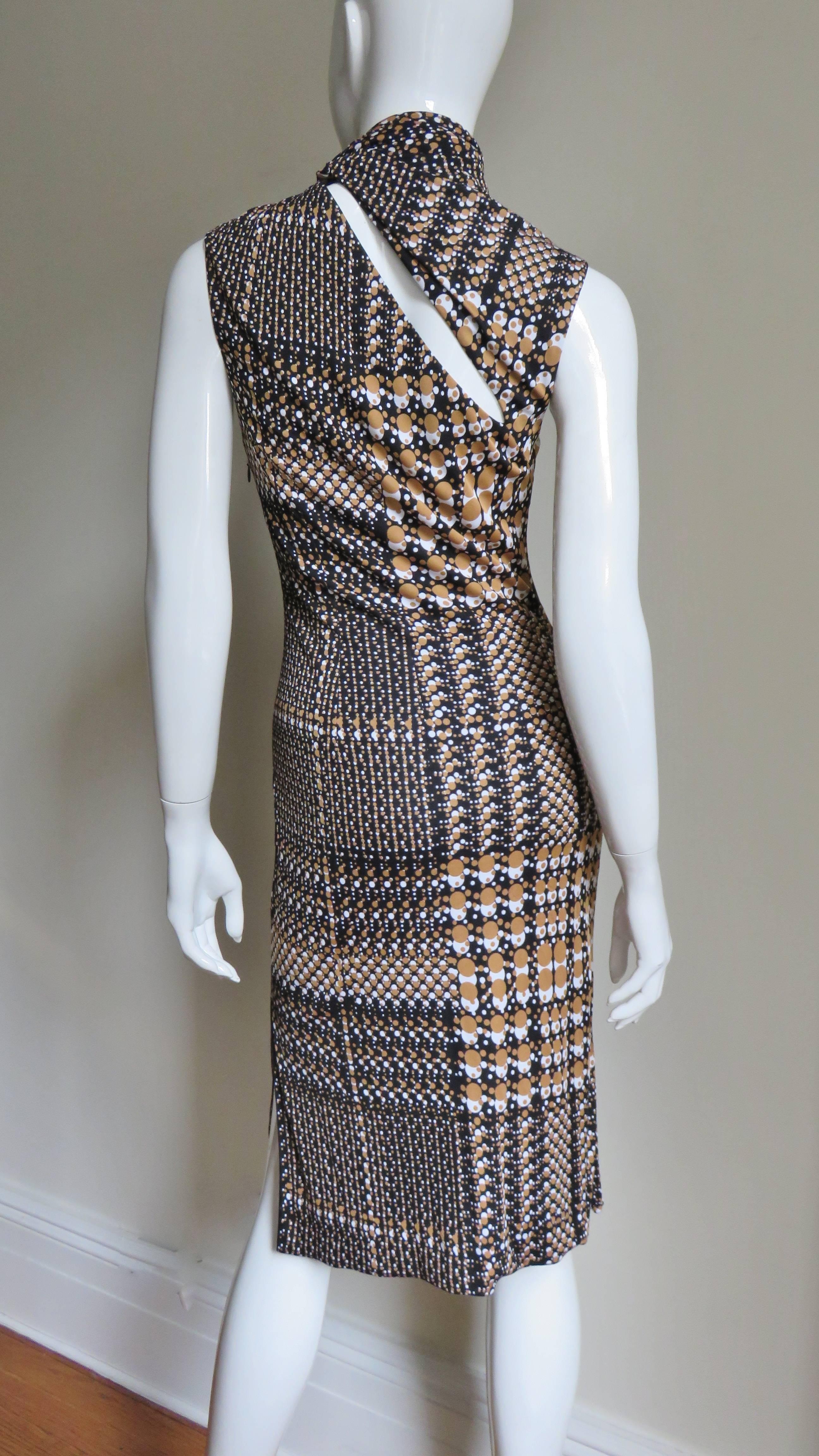 1990s Gianni Versace Dot Print Bodycon Dress 1