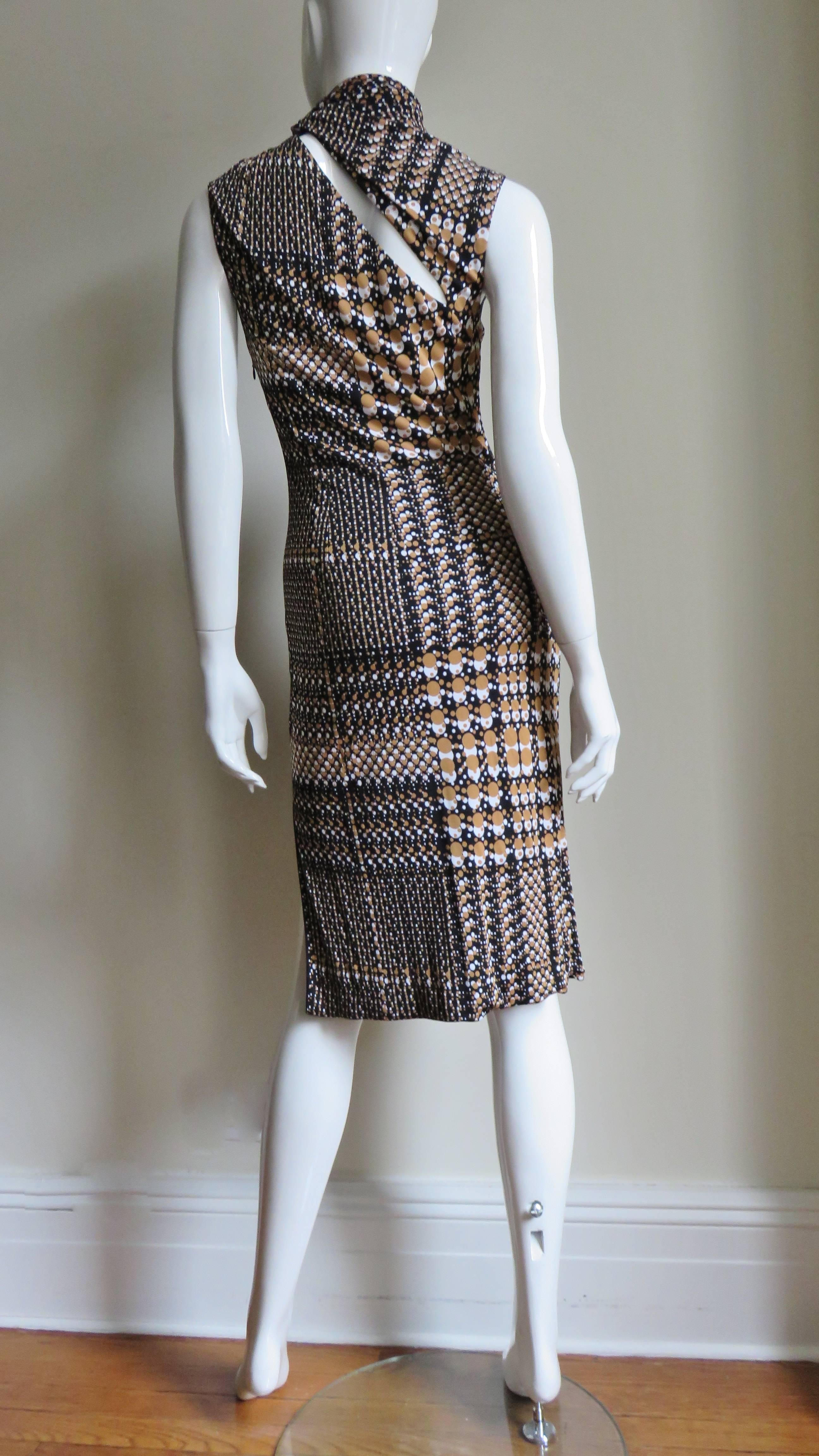 1990s Gianni Versace Dot Print Bodycon Dress 4