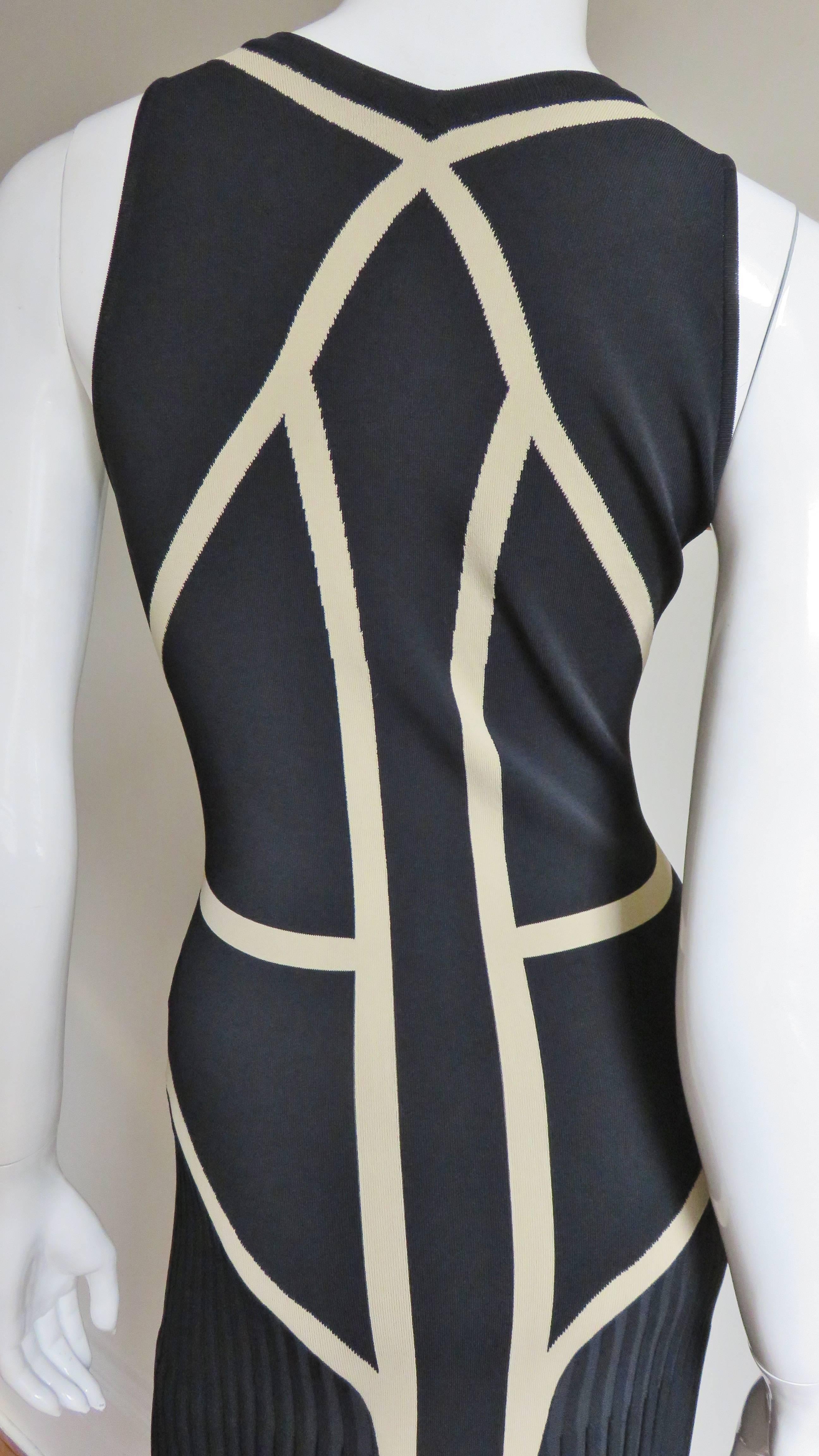 Alexander McQueen Geometric Color Block Bodycon Dress For Sale 2