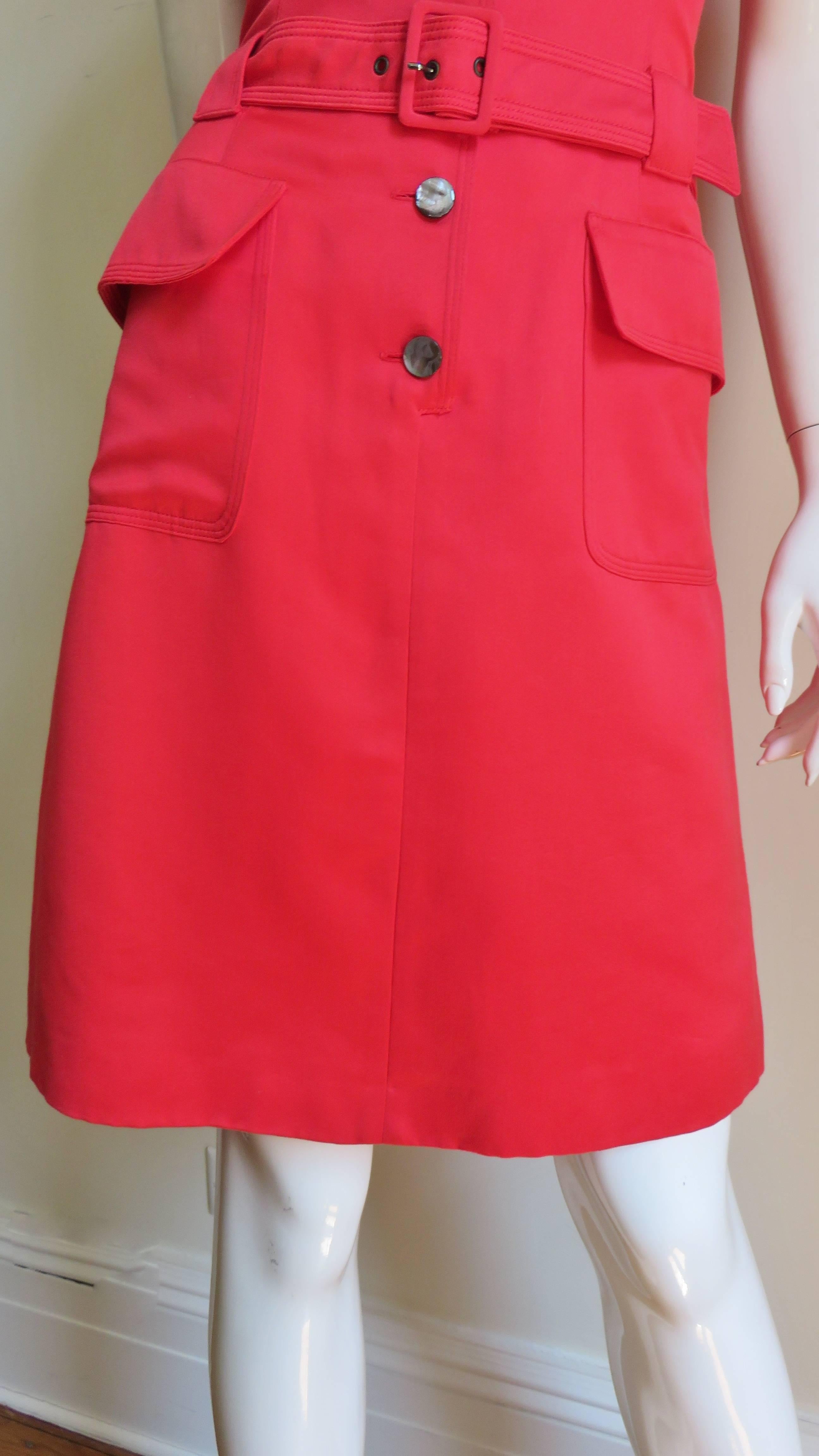 Vintage Ferragamo Shirt Dress In New Condition In Water Mill, NY