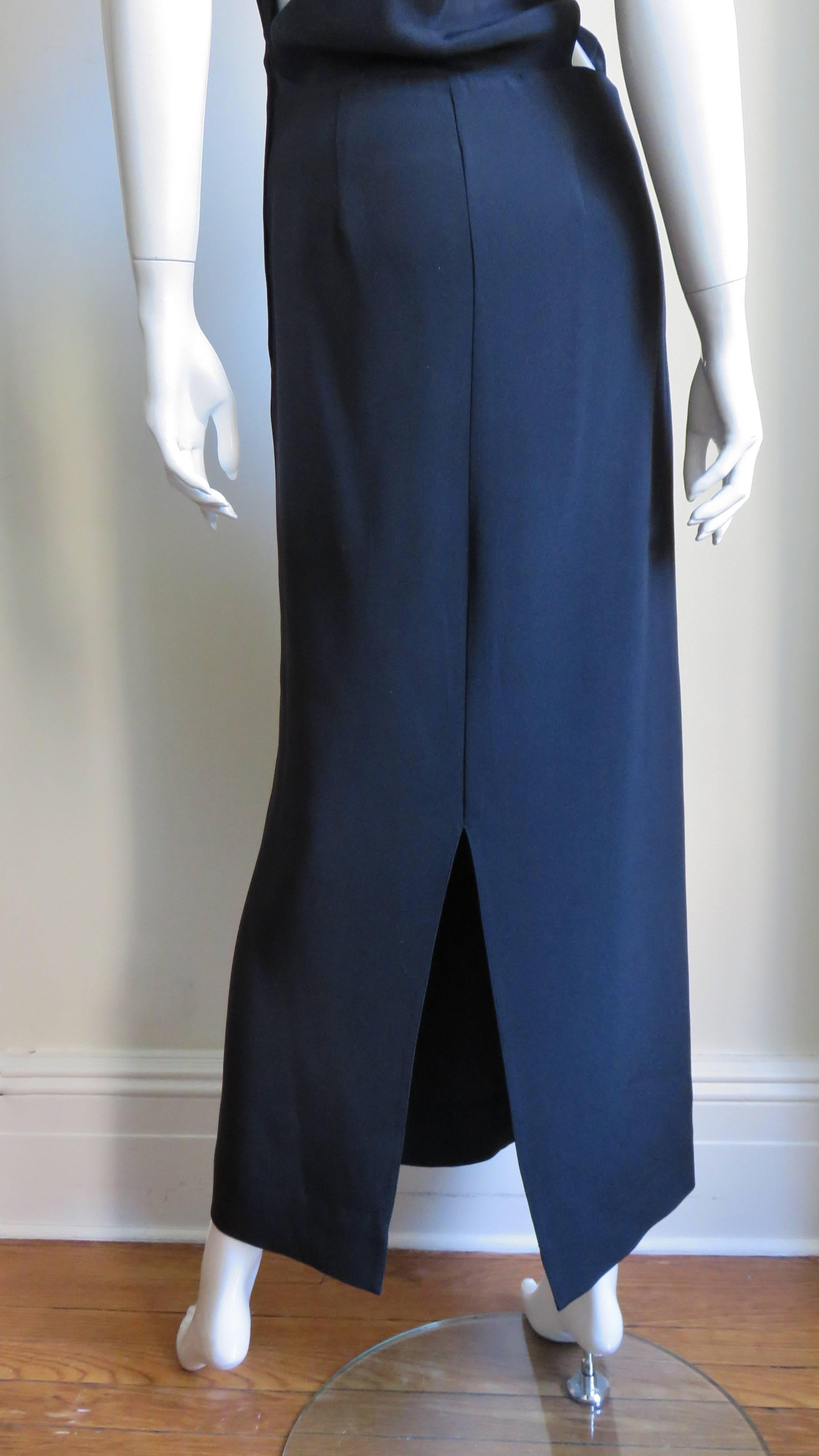 1980s Dramatic Krizia Slash Back Dress 6