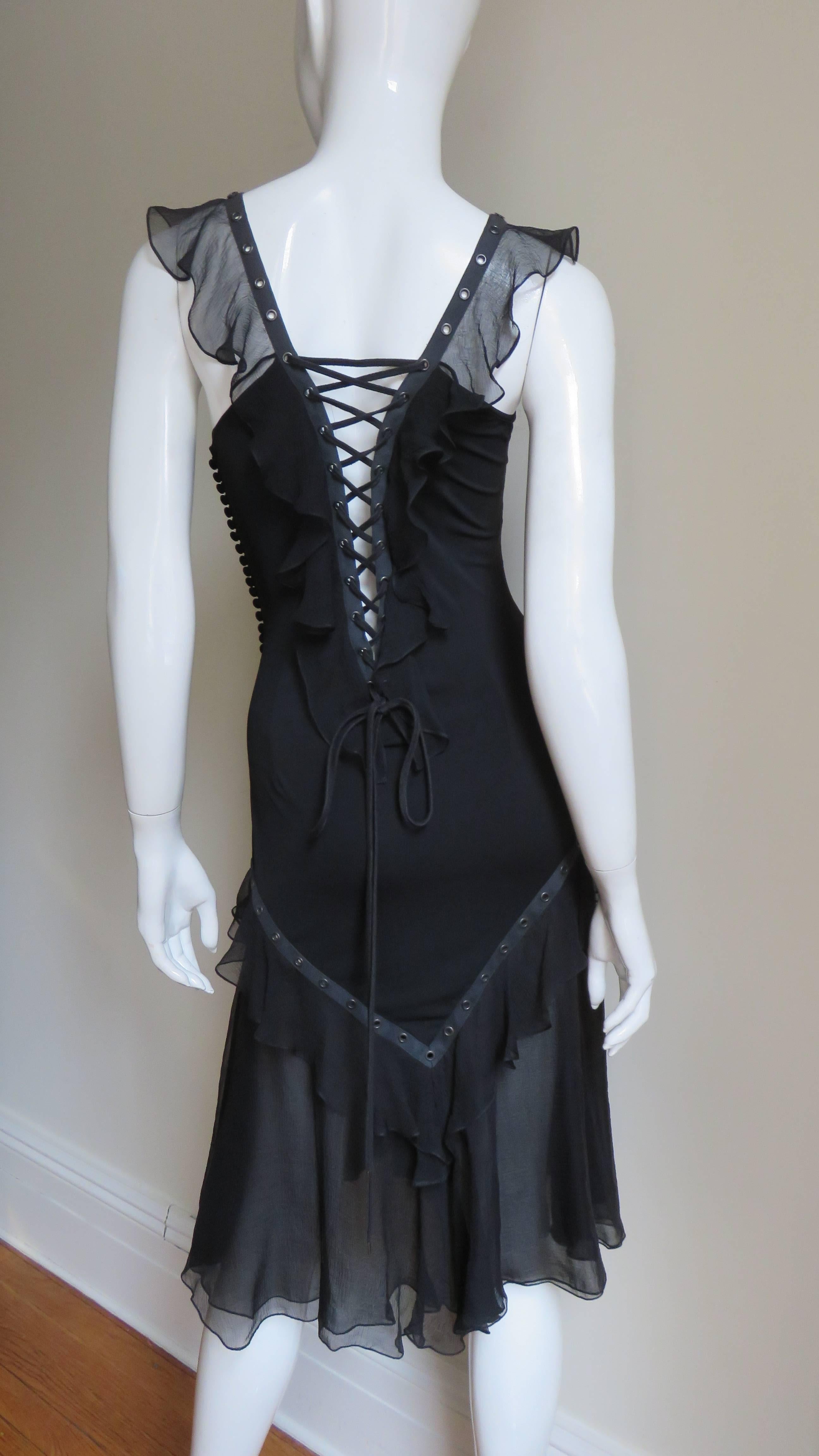 Christian Dior by John Galliano Lace Up Dress For Sale 2