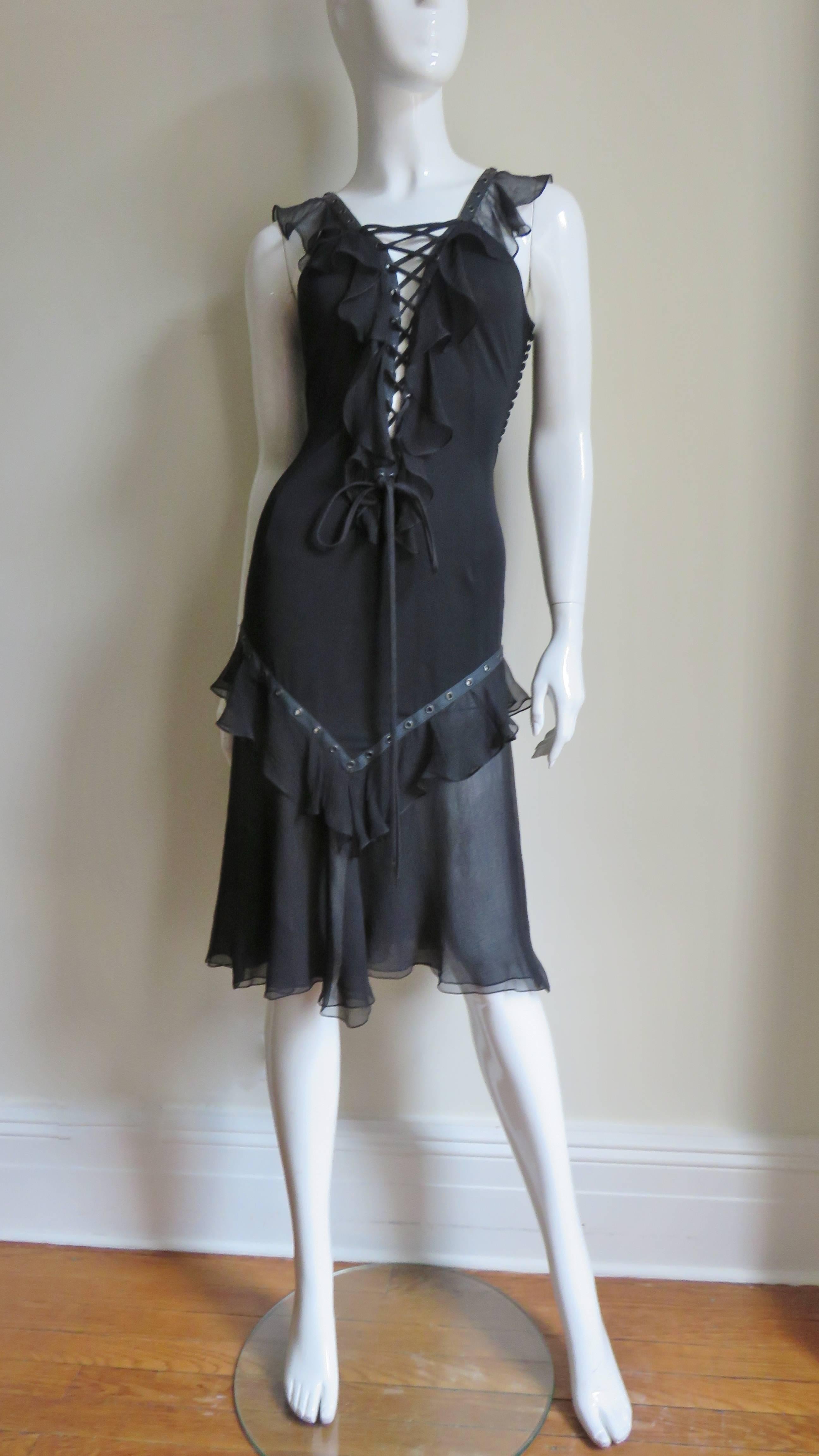 Christian Dior by John Galliano Lace Up Dress For Sale 1