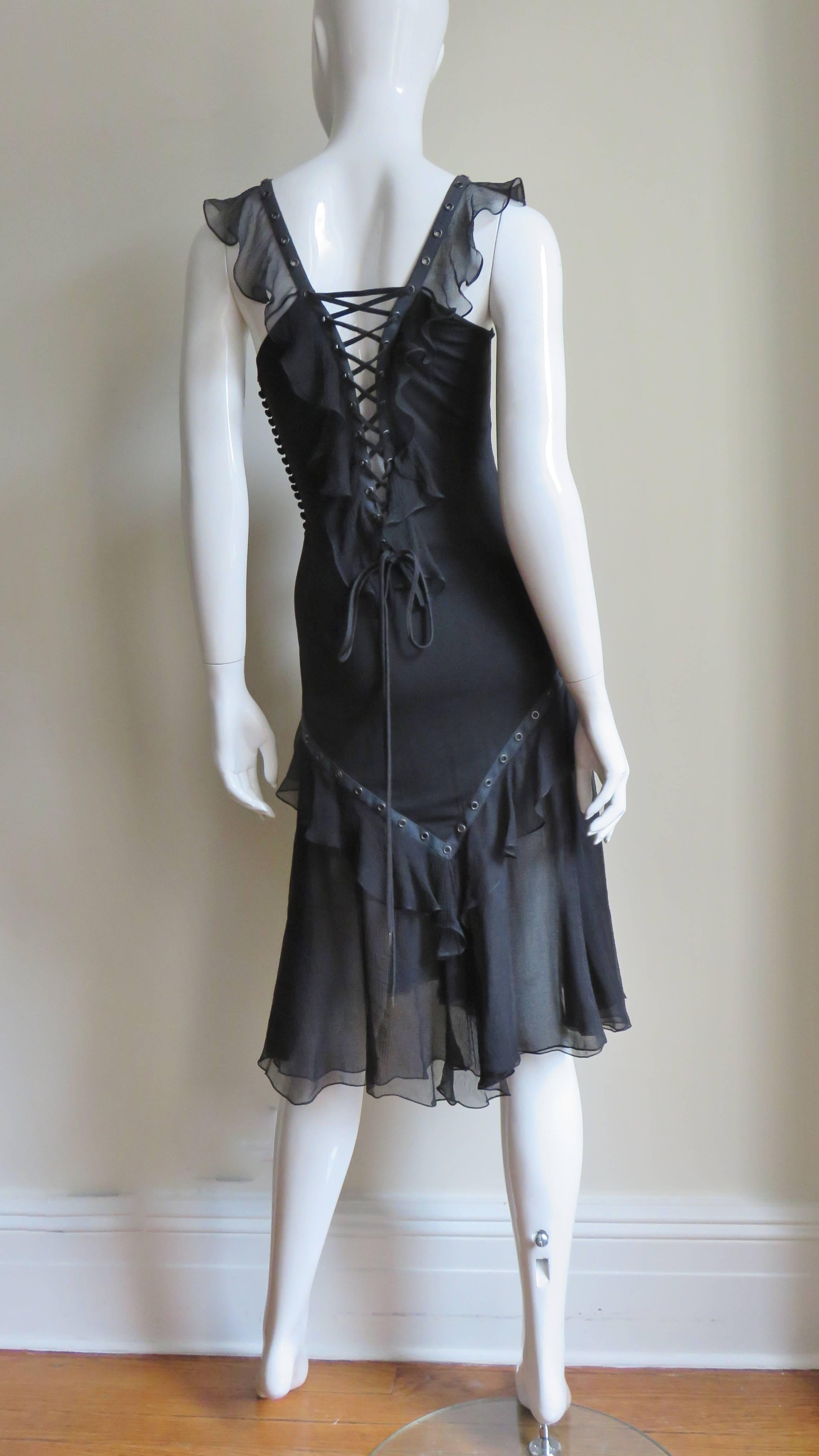 Christian Dior by John Galliano Lace Up Dress For Sale 6