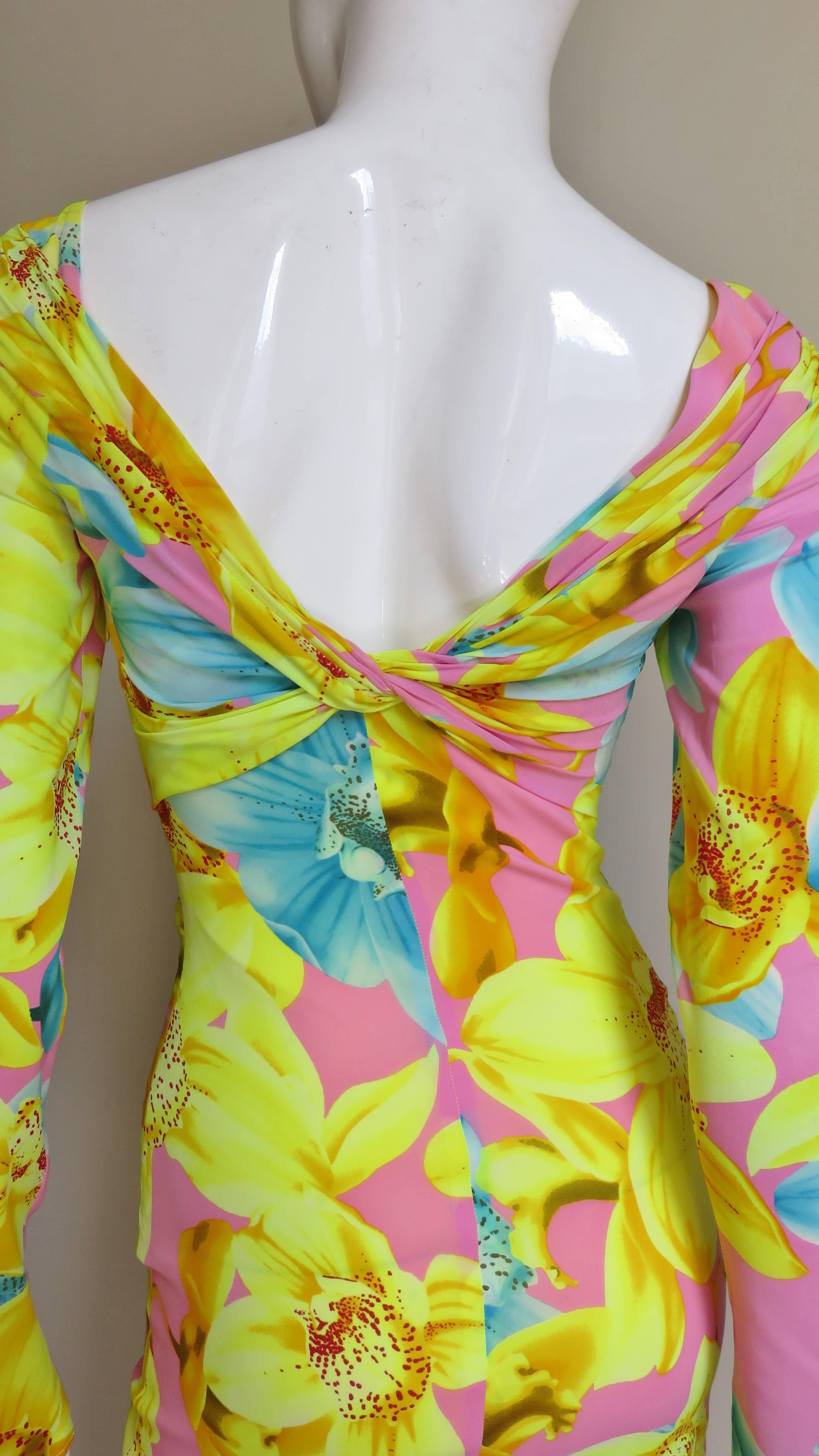 Versace Silk Flowered Dress 2