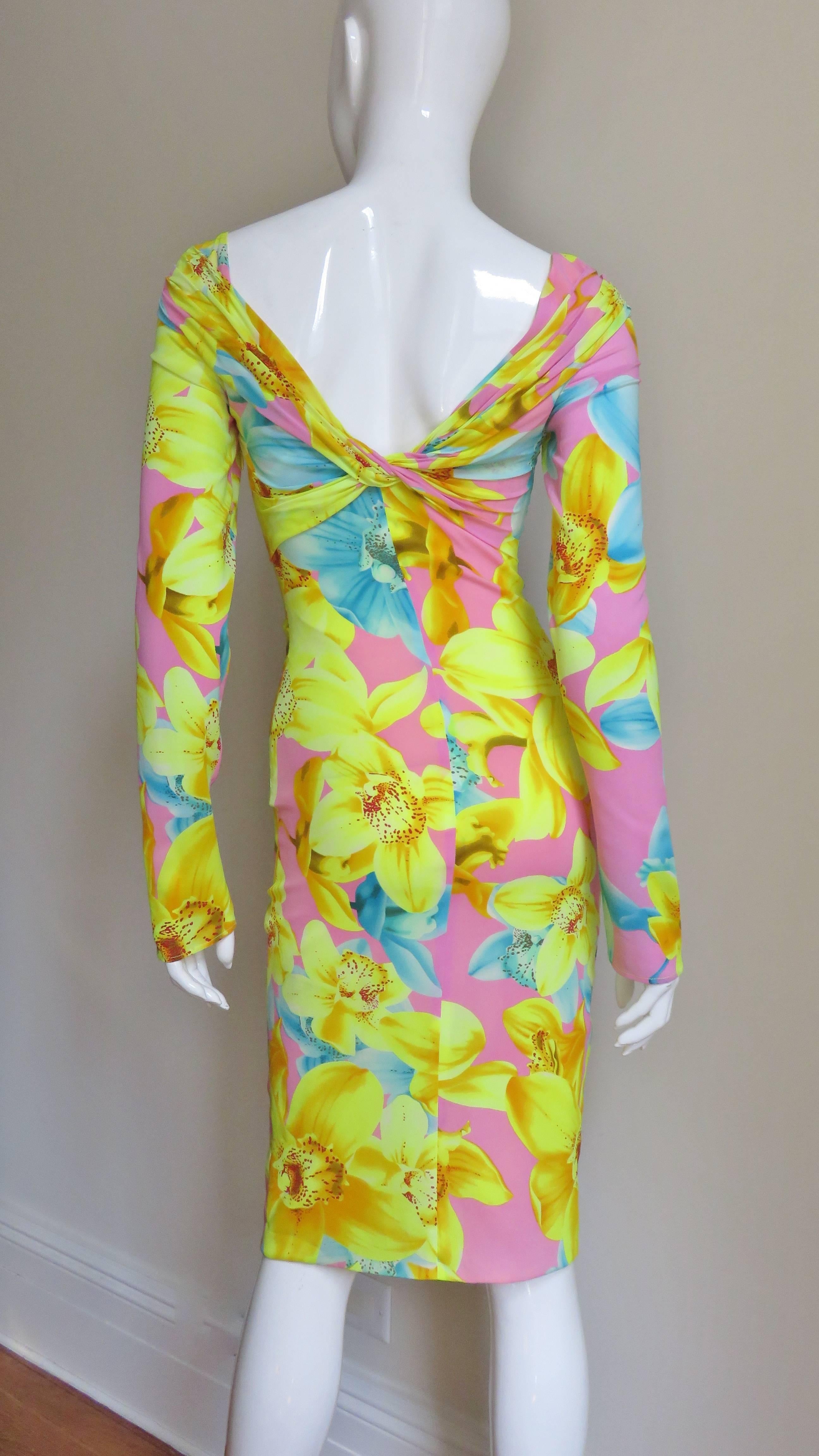 Versace Silk Flowered Dress 1