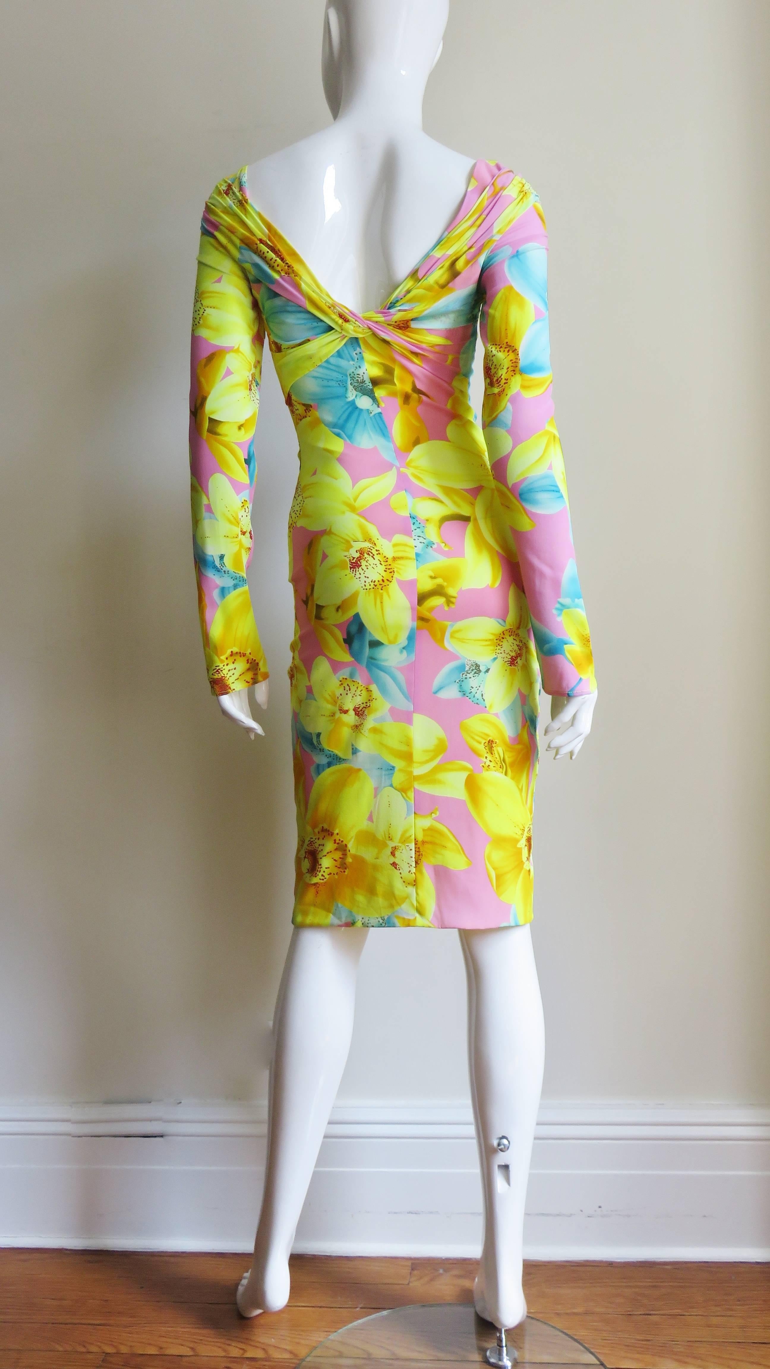 Versace Silk Flowered Dress 3