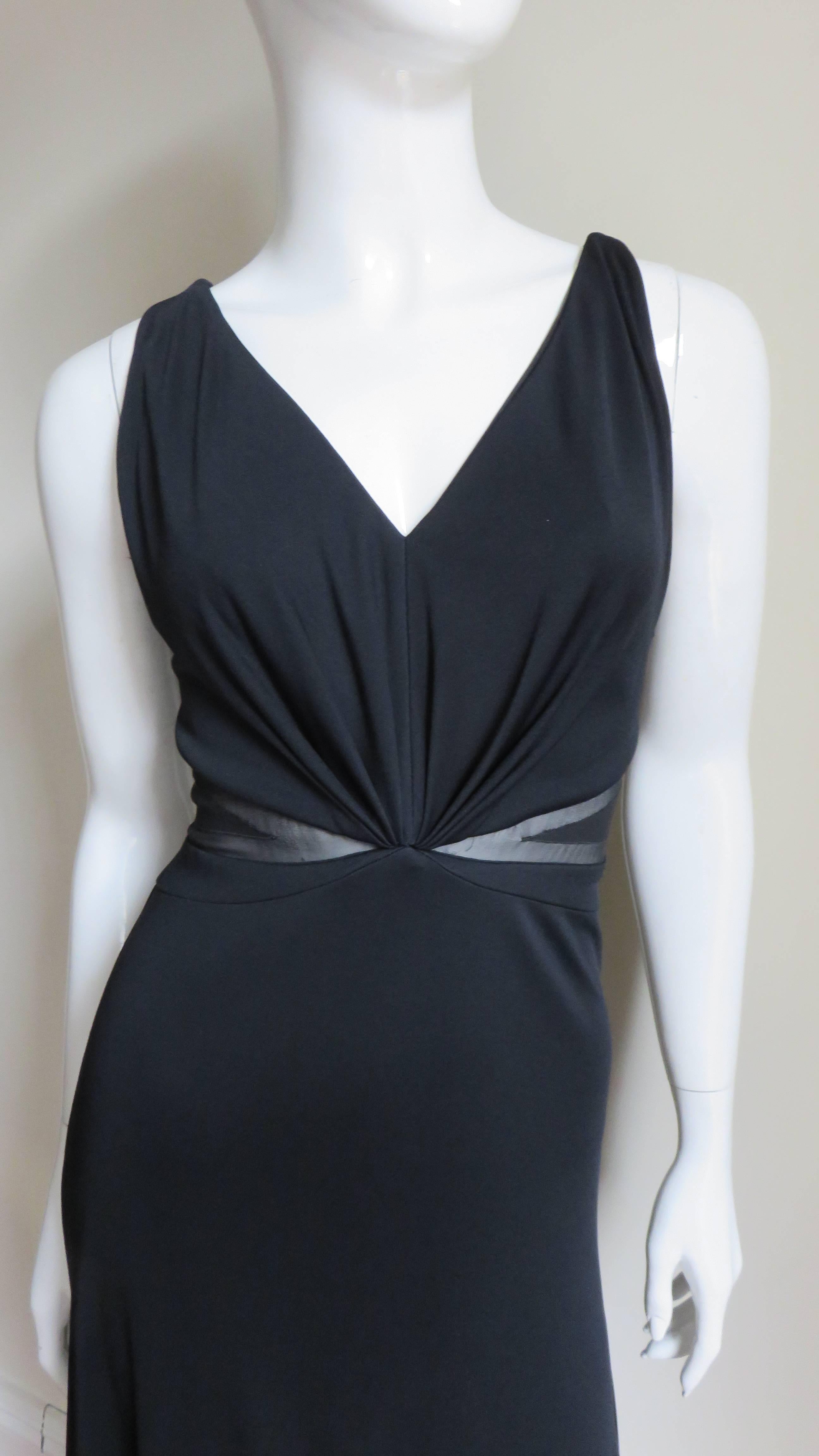 Versace Silk Dress with Back Detail In Good Condition In Water Mill, NY