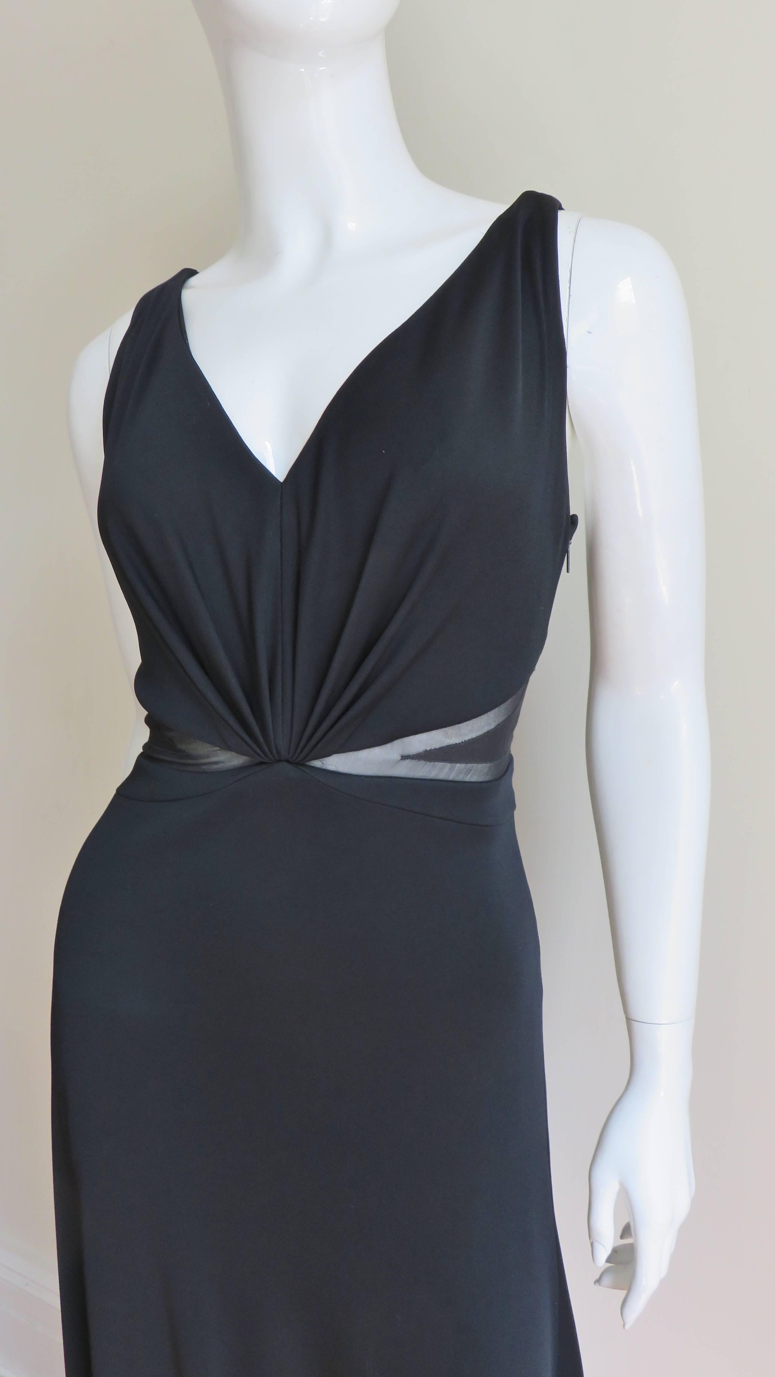 Black Versace Silk Dress with Back Detail