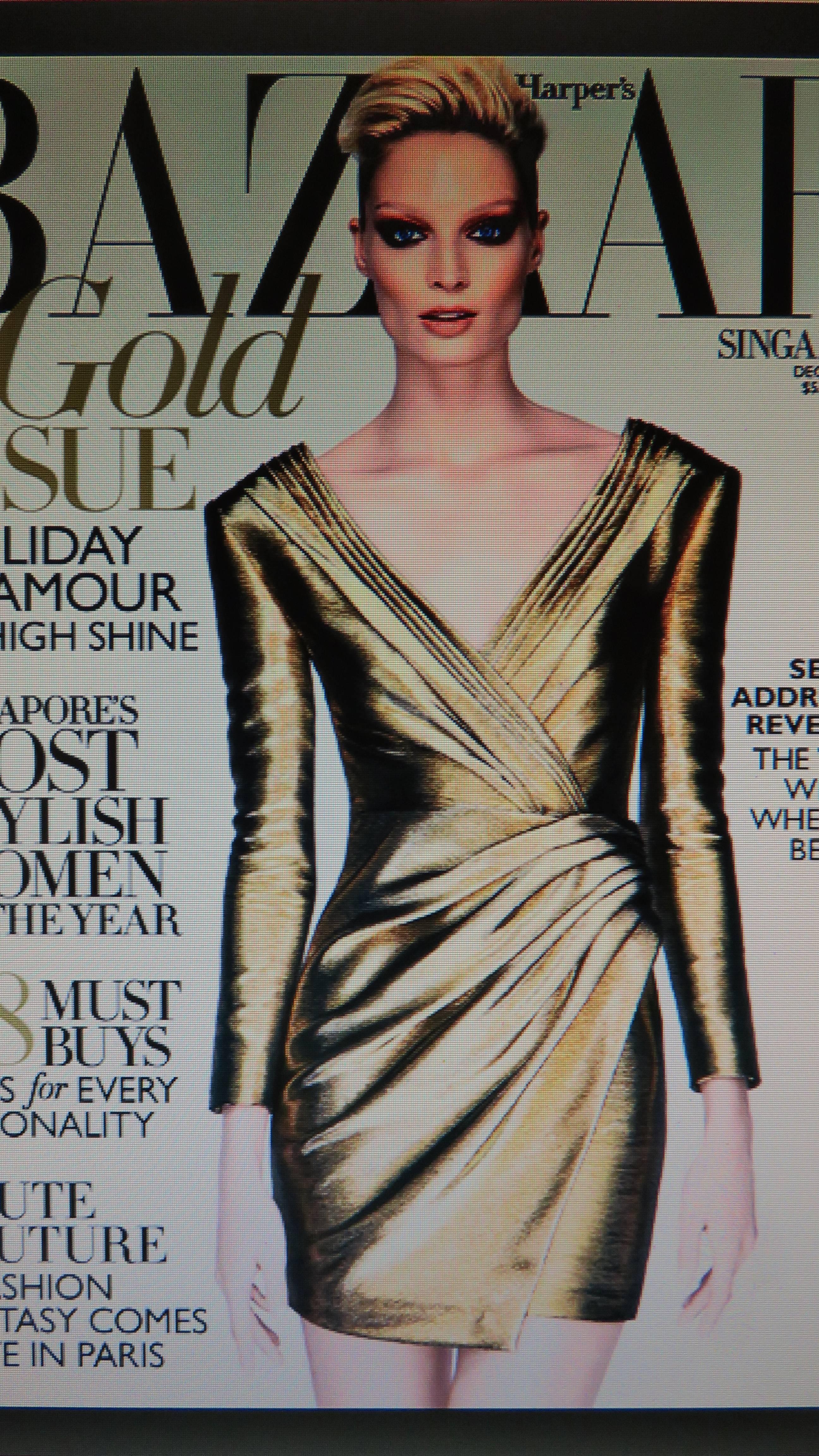 Saint Laurent Gold Plunge Wrap Dress 6