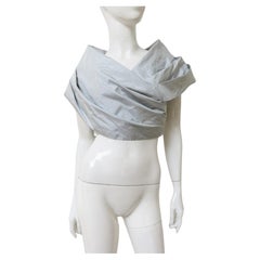 Douglas Anderson New Silk Portrait Collar Crop Top