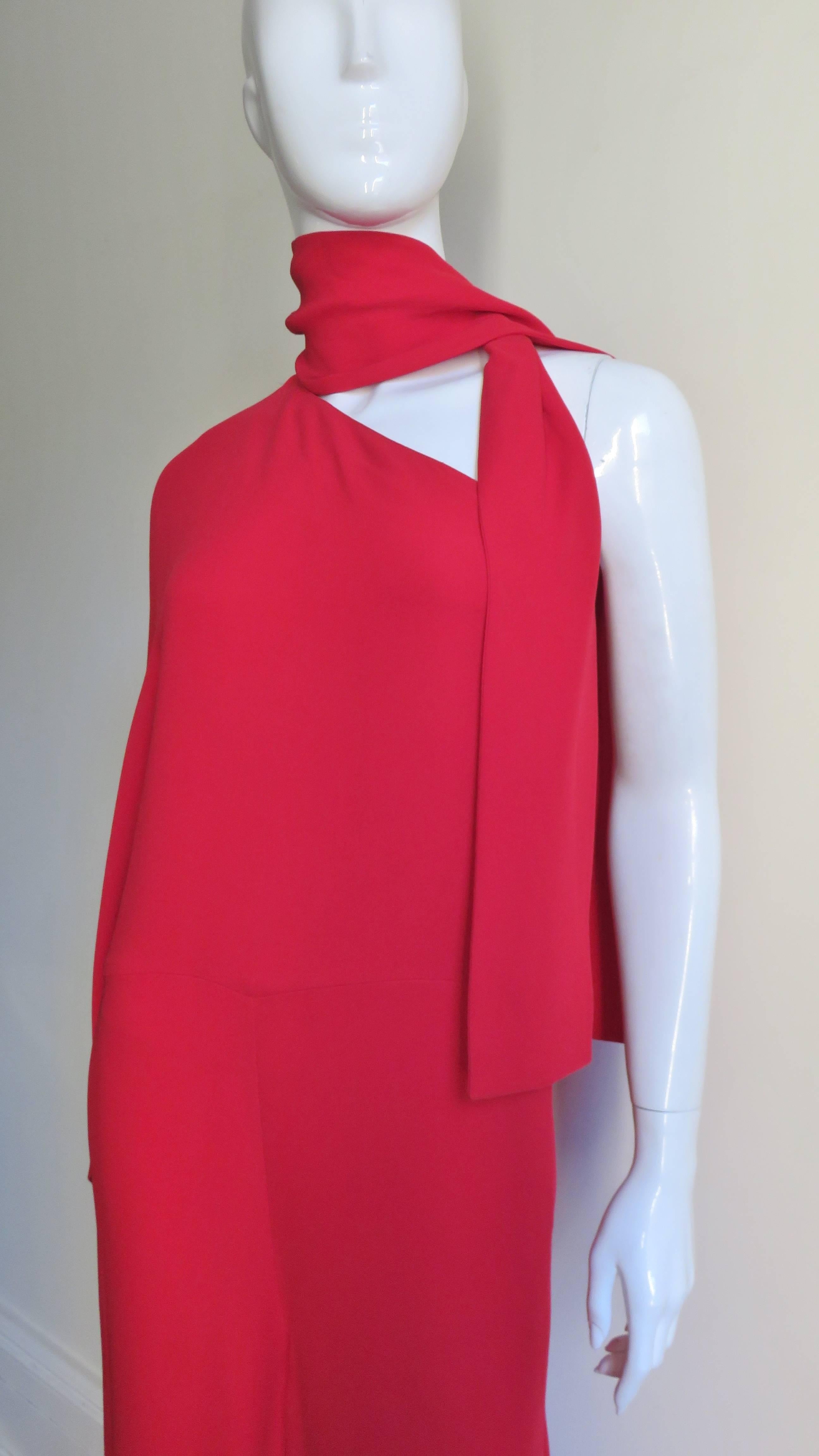 Red Valentino Silk One Sleeve Jumpsuit