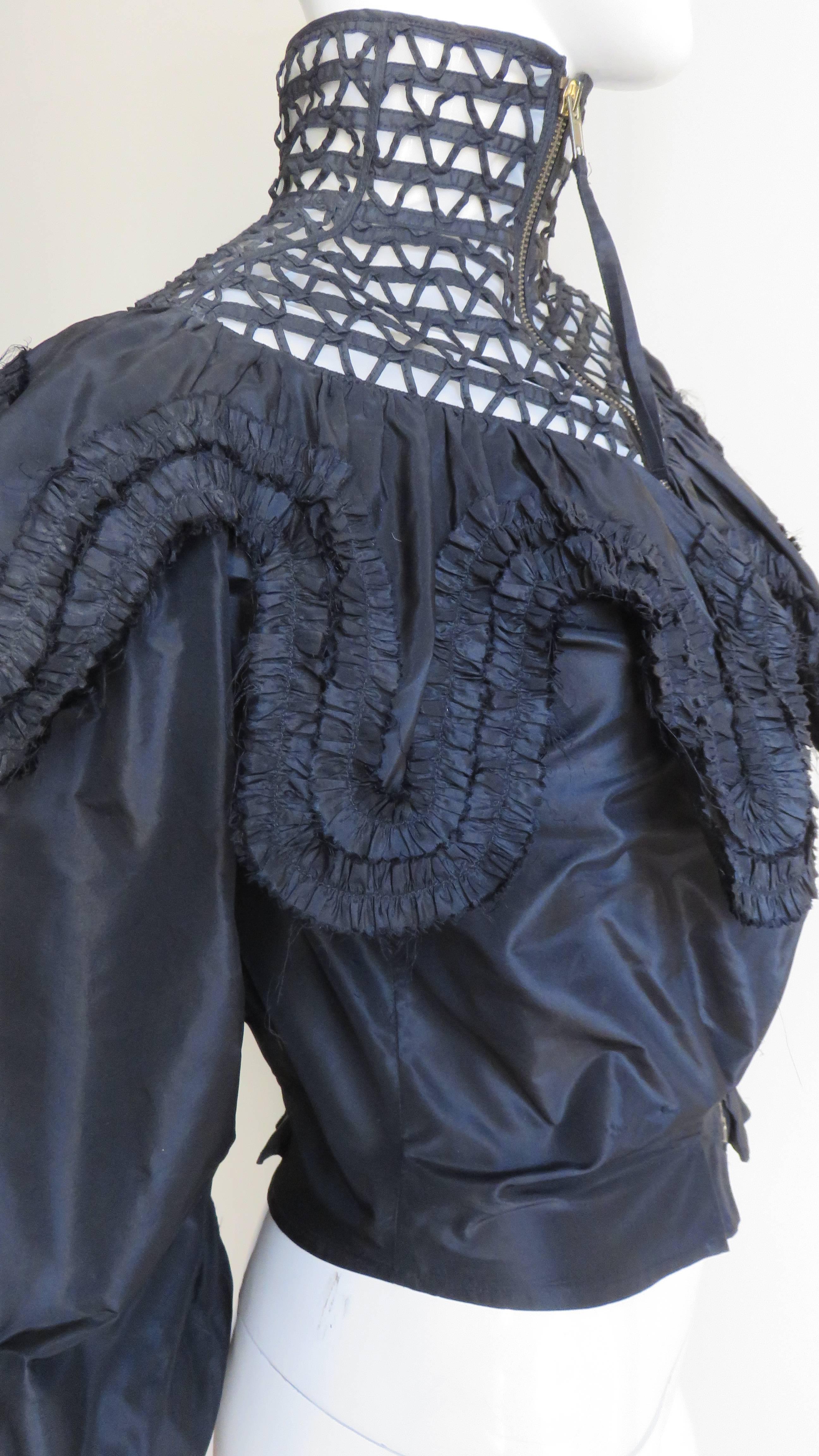 1990s Jean Paul Gaultier Modern Victorian Silk Jacket In Excellent Condition In Water Mill, NY