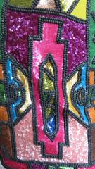 Todd Oldham Vintage Stain Glass Sequin Skirt