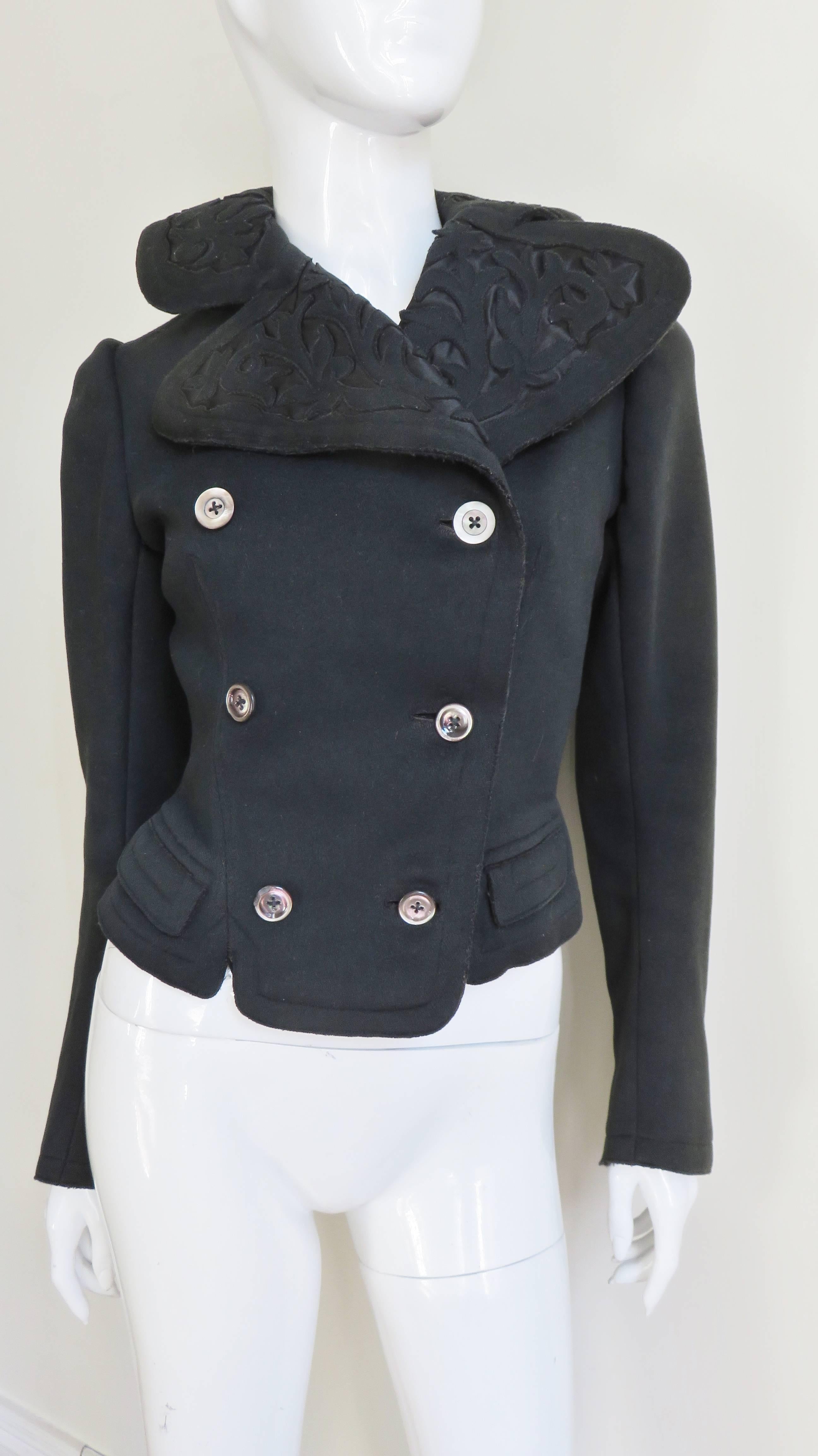 Early 1900s Applique Collar Jacket In Good Condition In Water Mill, NY