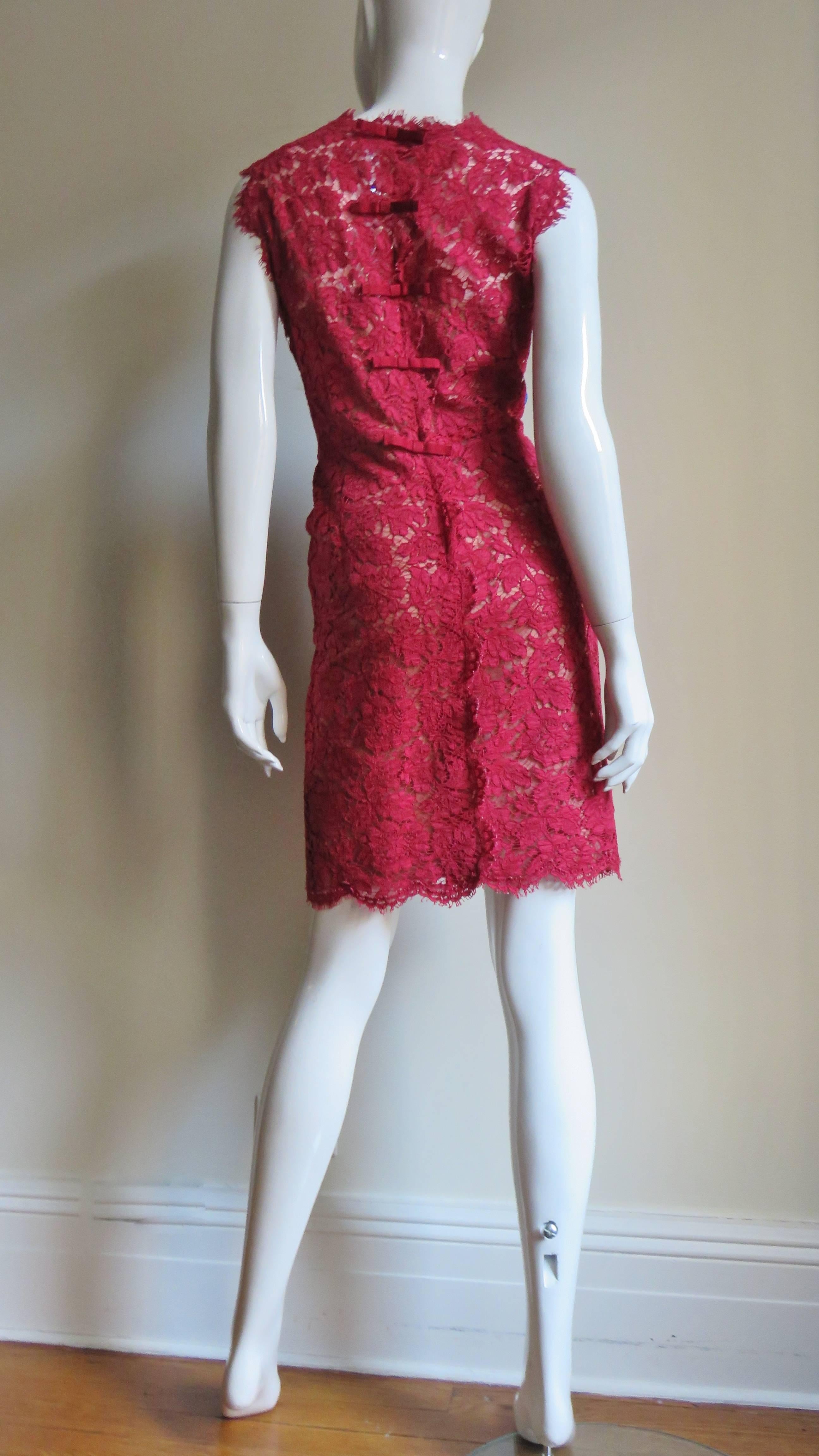 Valentino Red Lace Dress 5