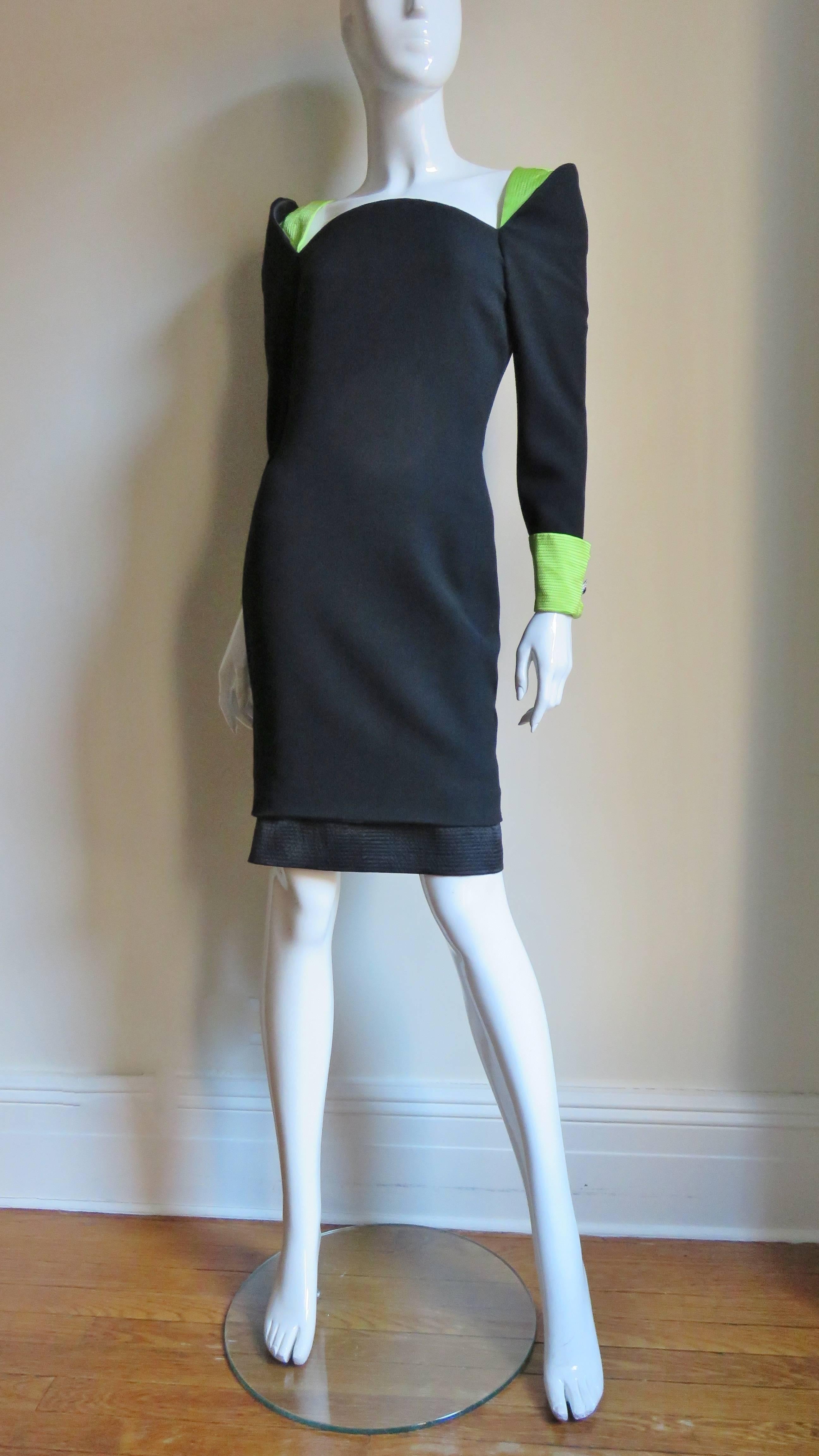 Gianni Versace Color Block Dress 1980s For Sale 4