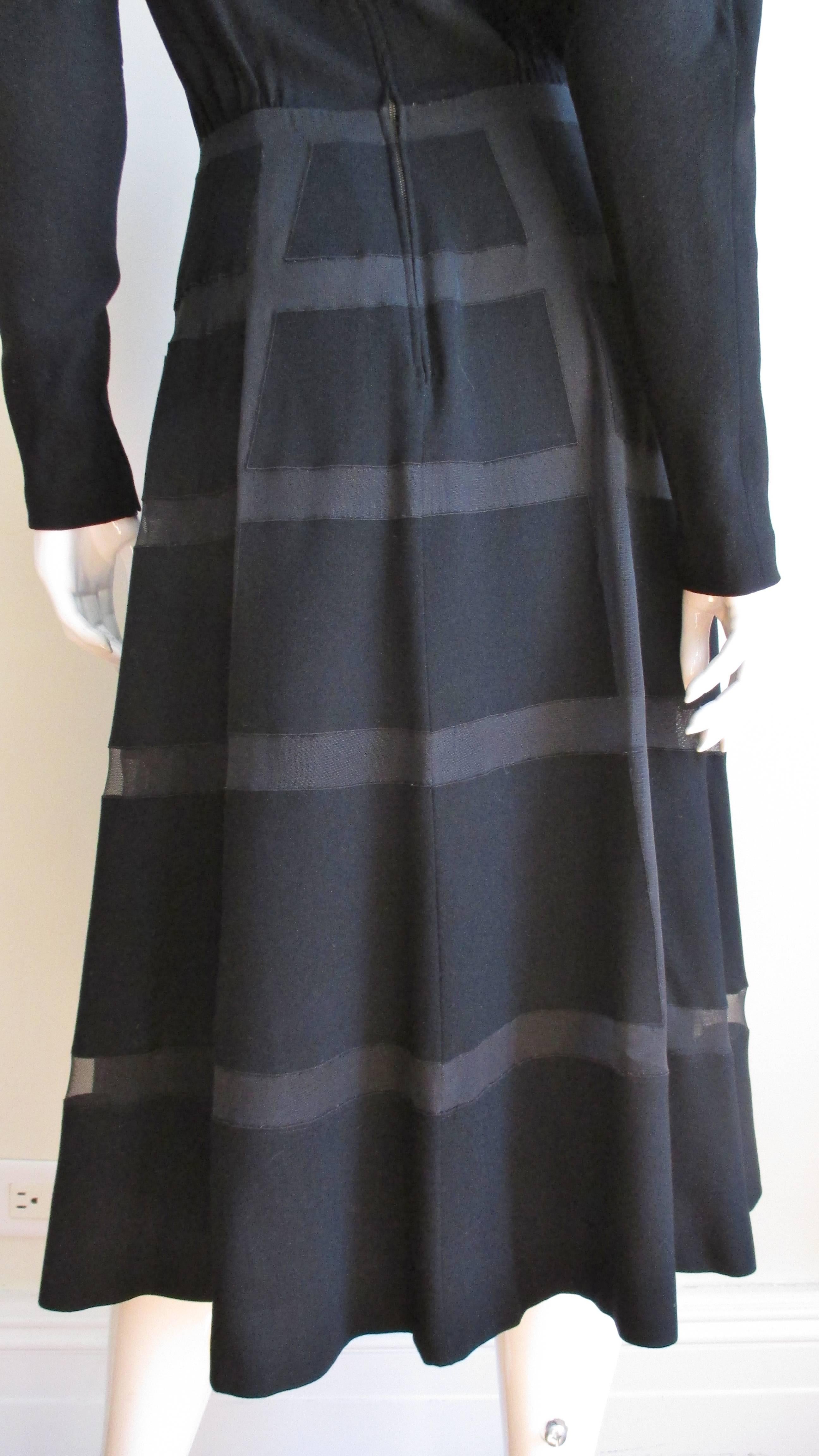 Lanvin Designer Antonio Castillo 1950s Geometric Skirt Dress For Sale 5