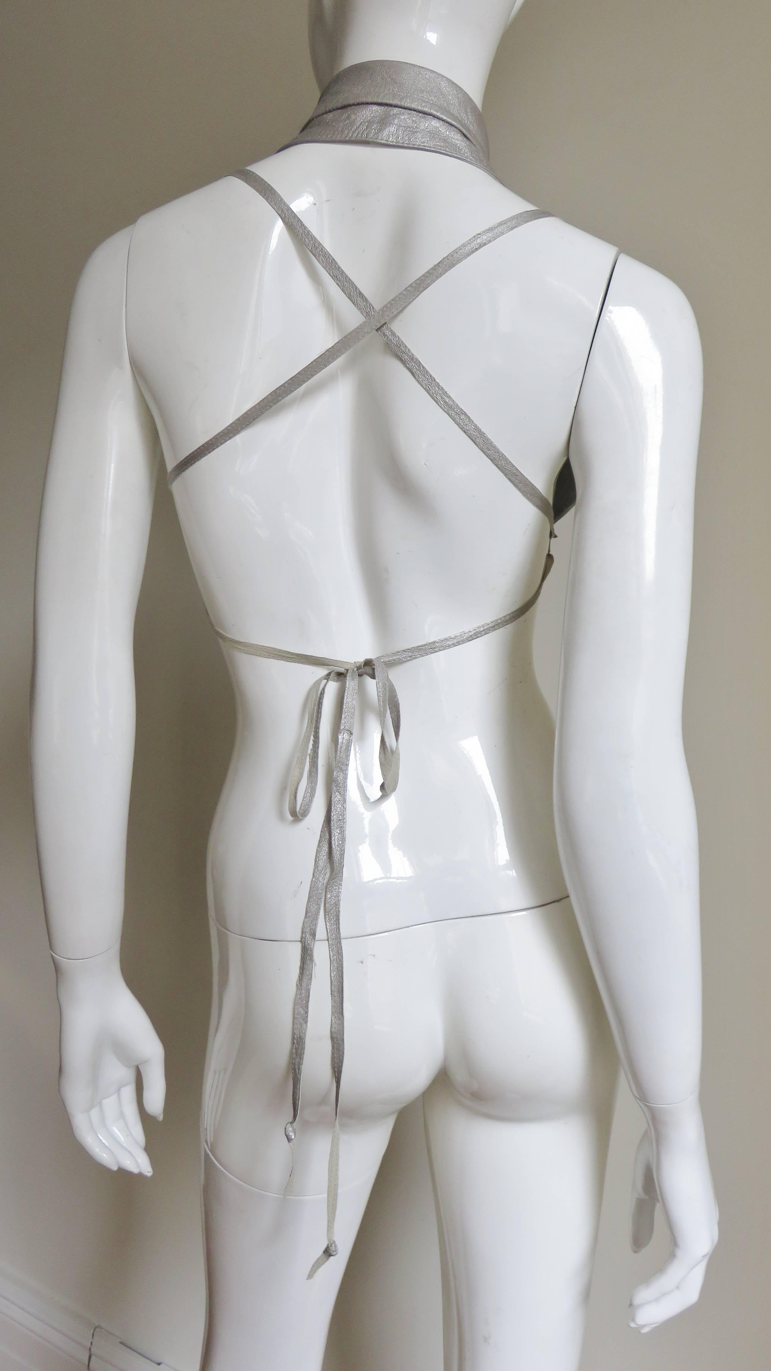 Ann Demeulemeester Leather Backless Lace up Vest 2