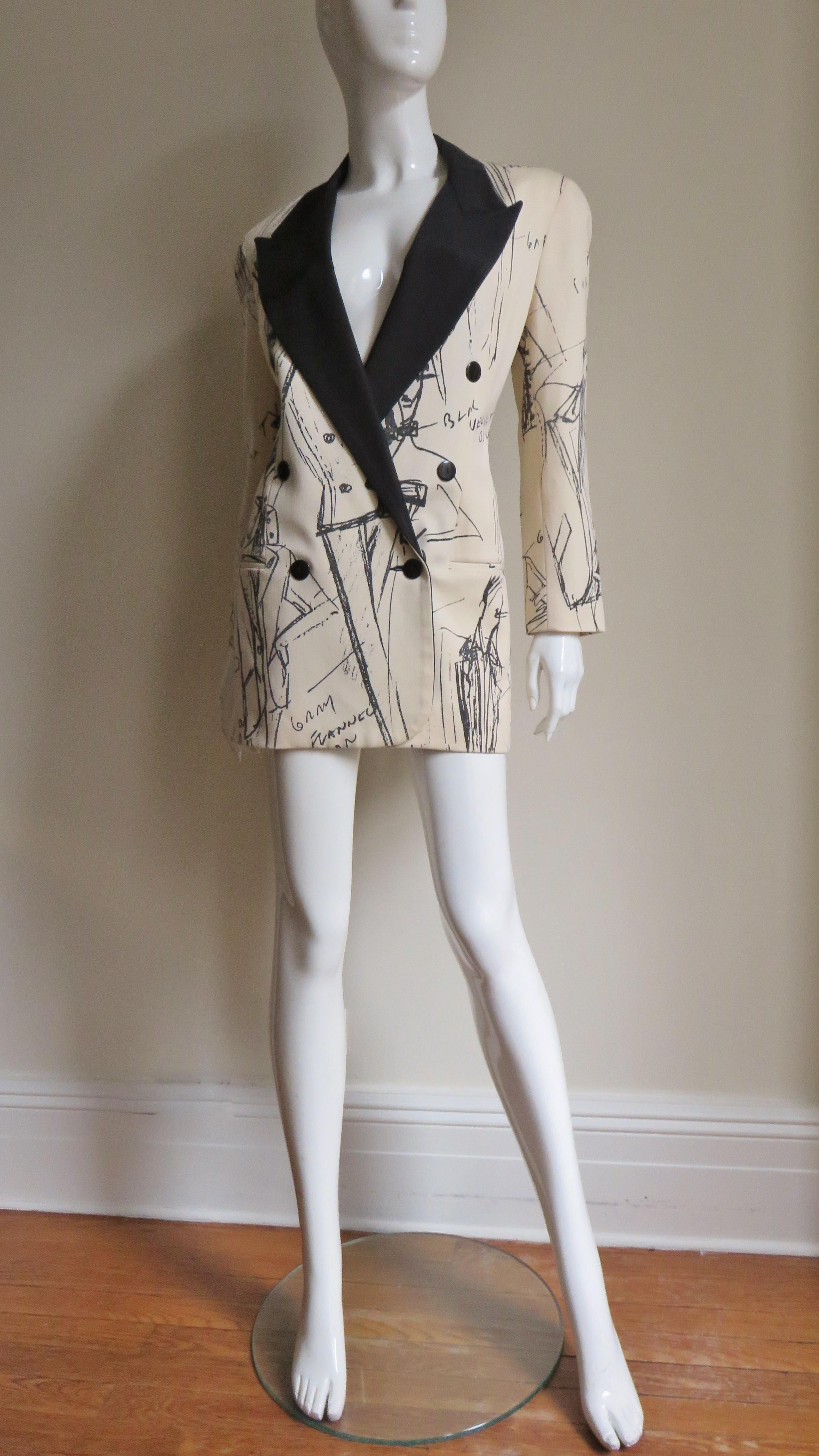 Women's Randolf Duke Color Block Jacket with Fashion Sketch Print