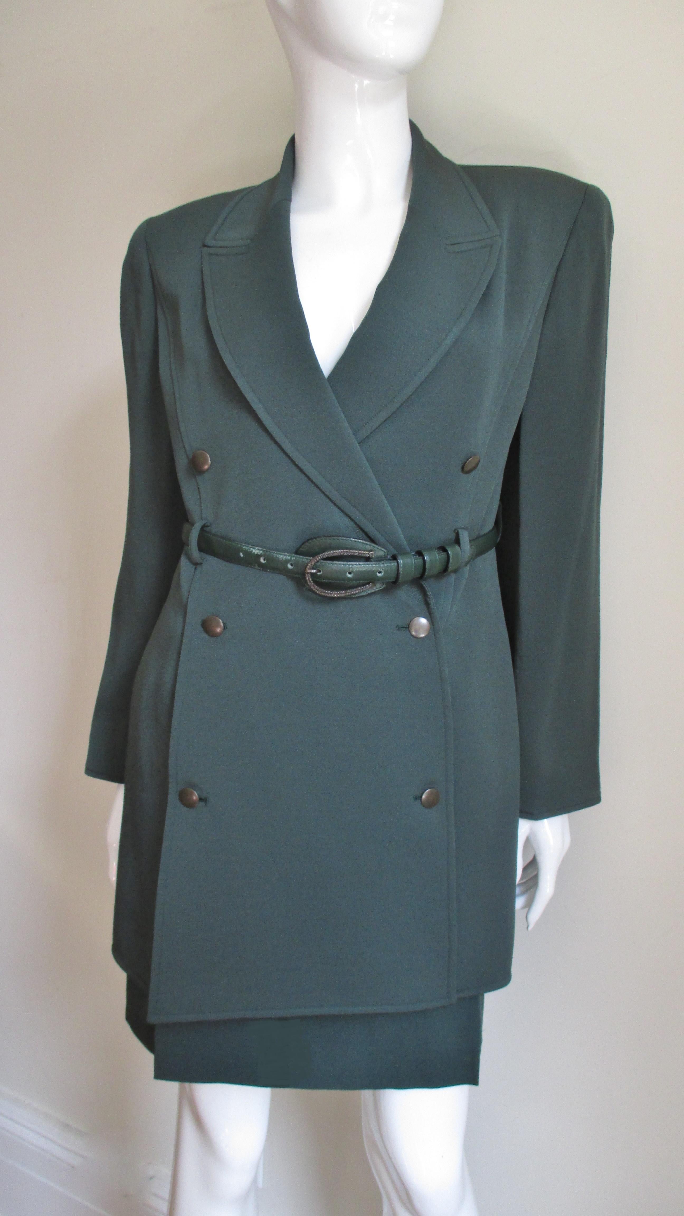 Claude Montana 3 Piece Jacket, Skirt and Pants Suit 1980s 1