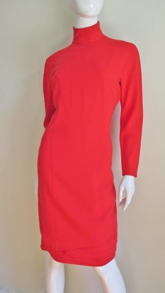 Gianni Versace Orange Dress with Layered Hem 1990s