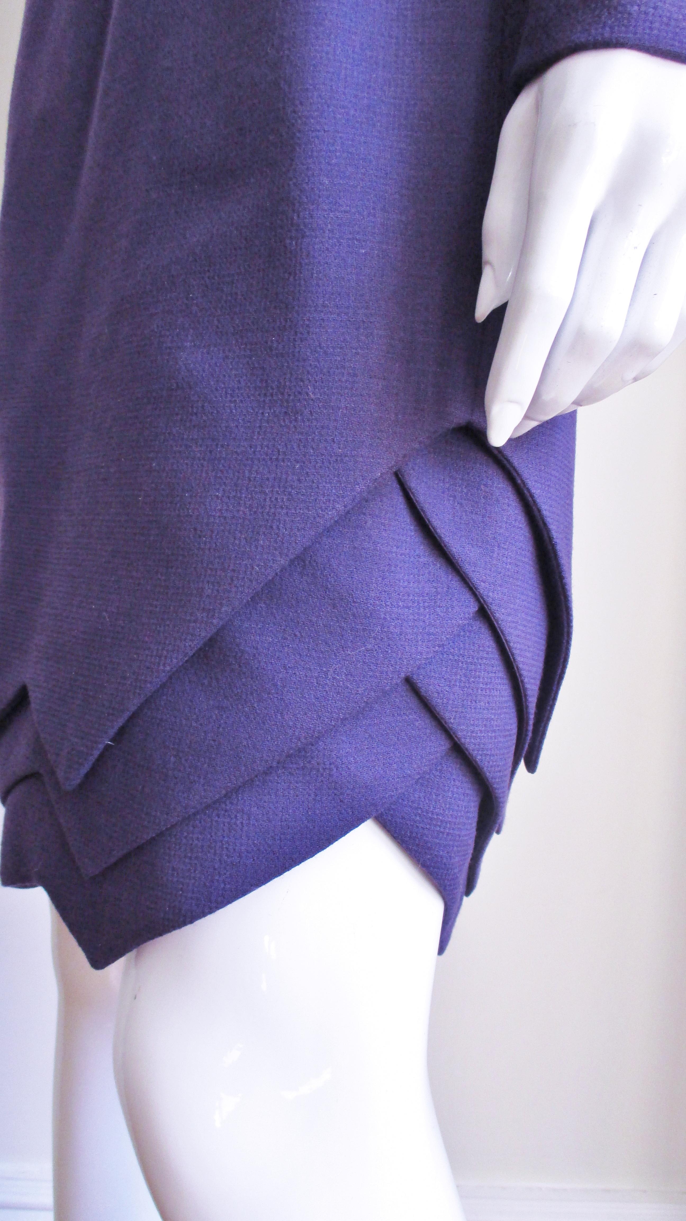 Gianni Versace Purple 1990s Dress with Origami Hem  For Sale 6