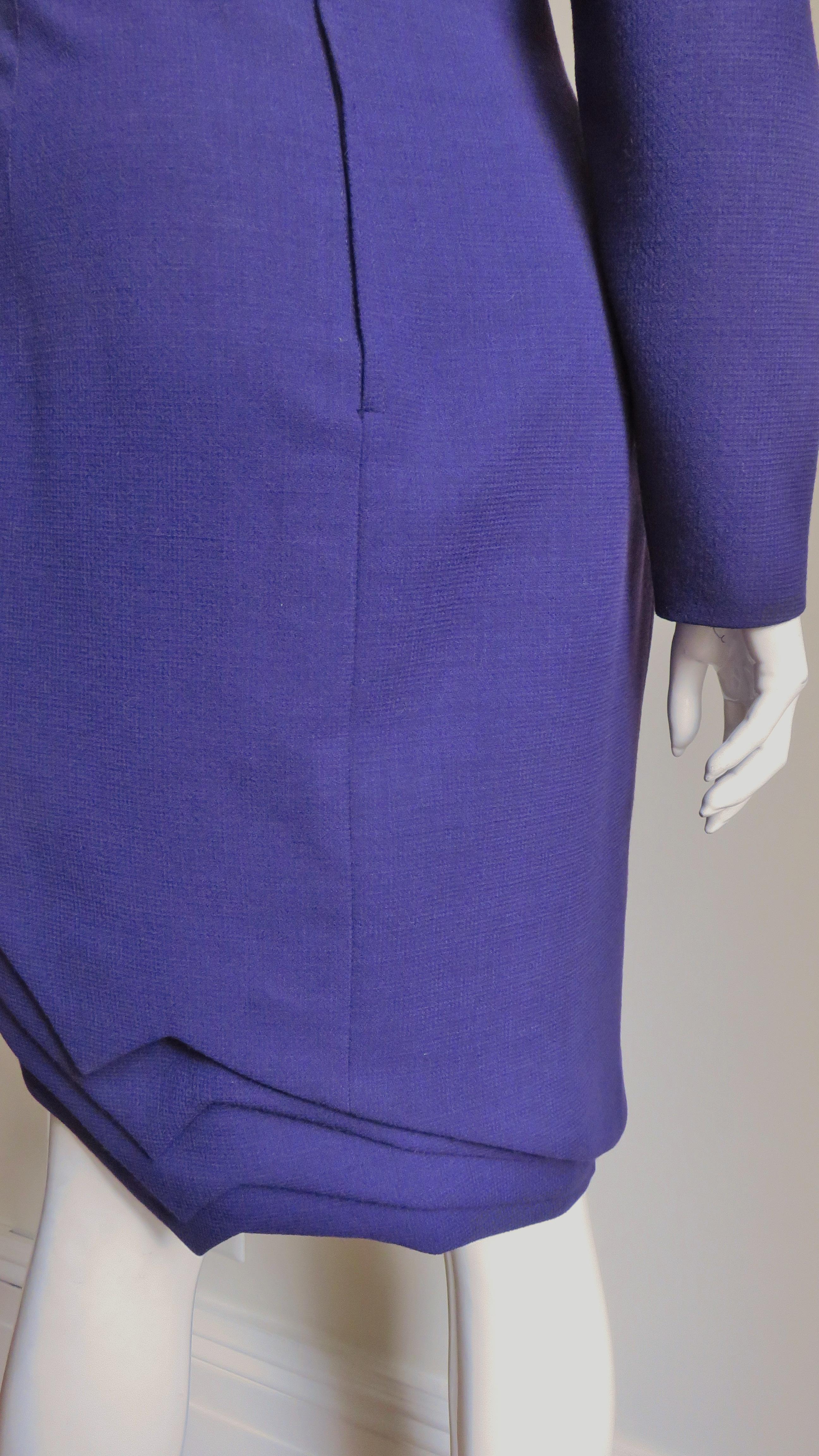 Gianni Versace Purple 1990s Dress with Origami Hem  For Sale 4