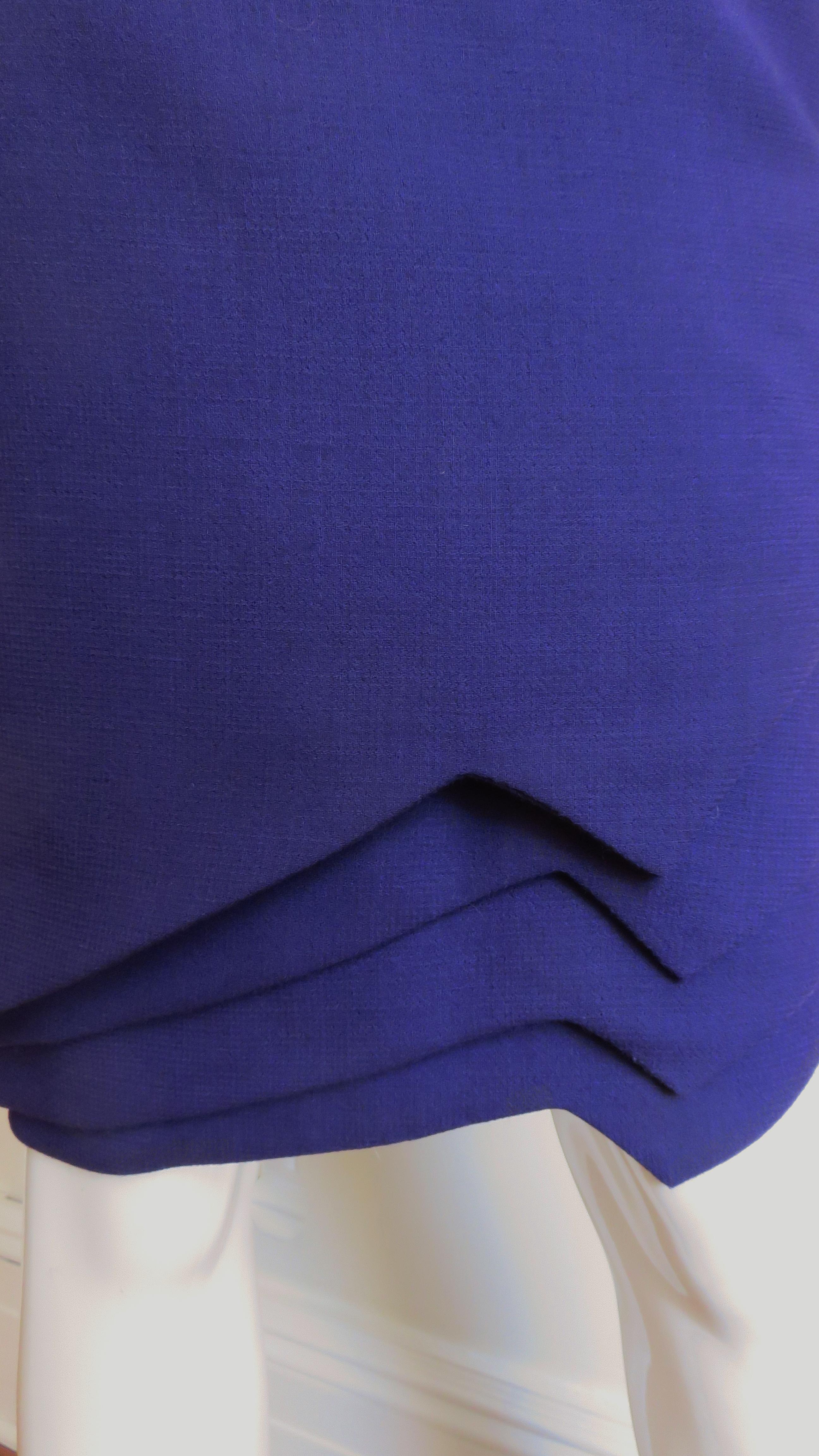 Gianni Versace Purple 1990s Dress with Origami Hem  In Good Condition For Sale In Water Mill, NY