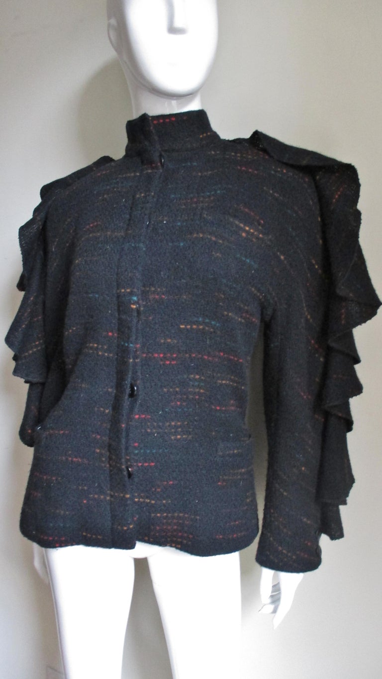 Krizia 1980s Ruffle Sleeve Jacket For Sale at 1stdibs