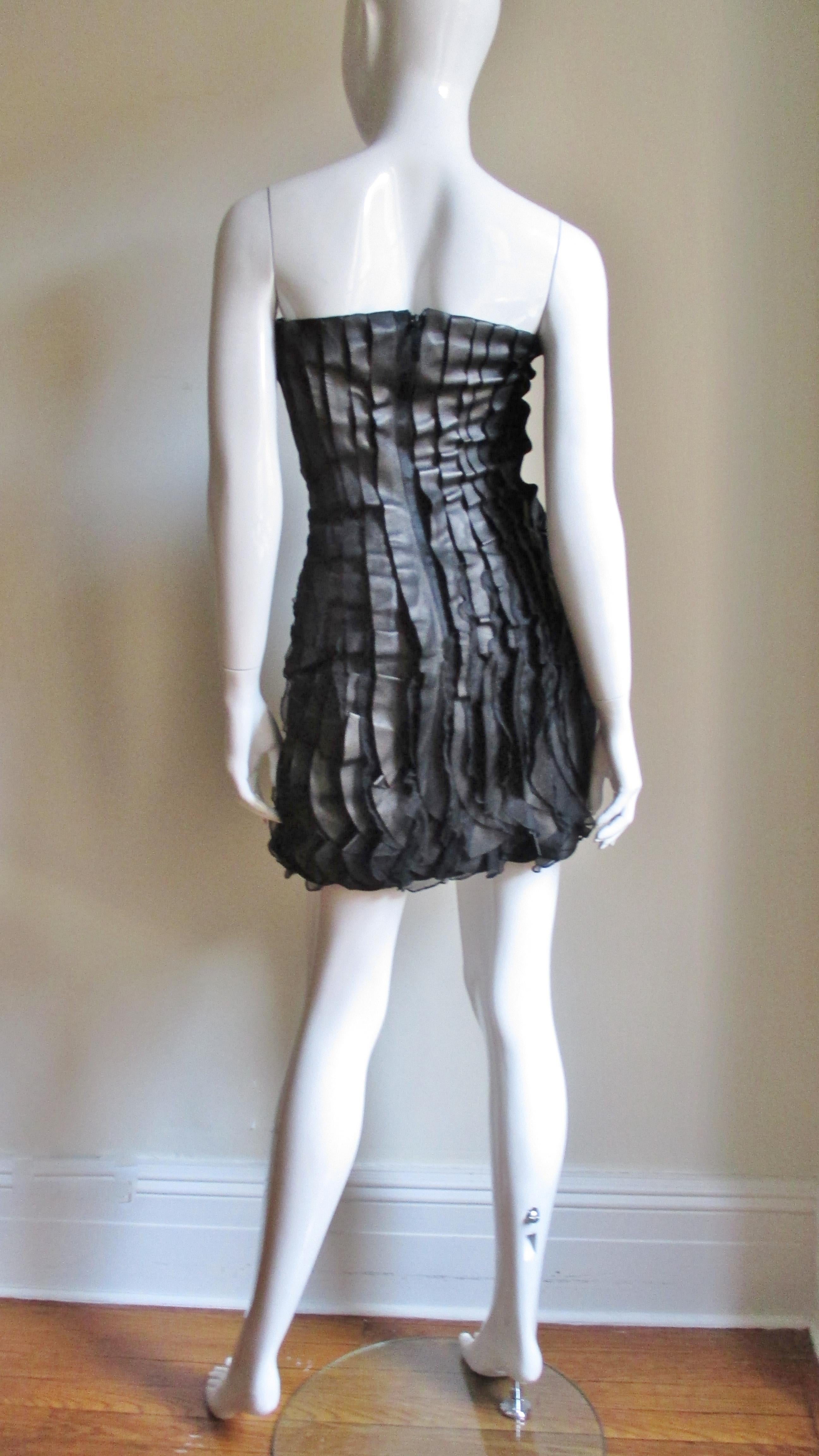 Incredible Valentino Leather and Silk Strapless Dress 5