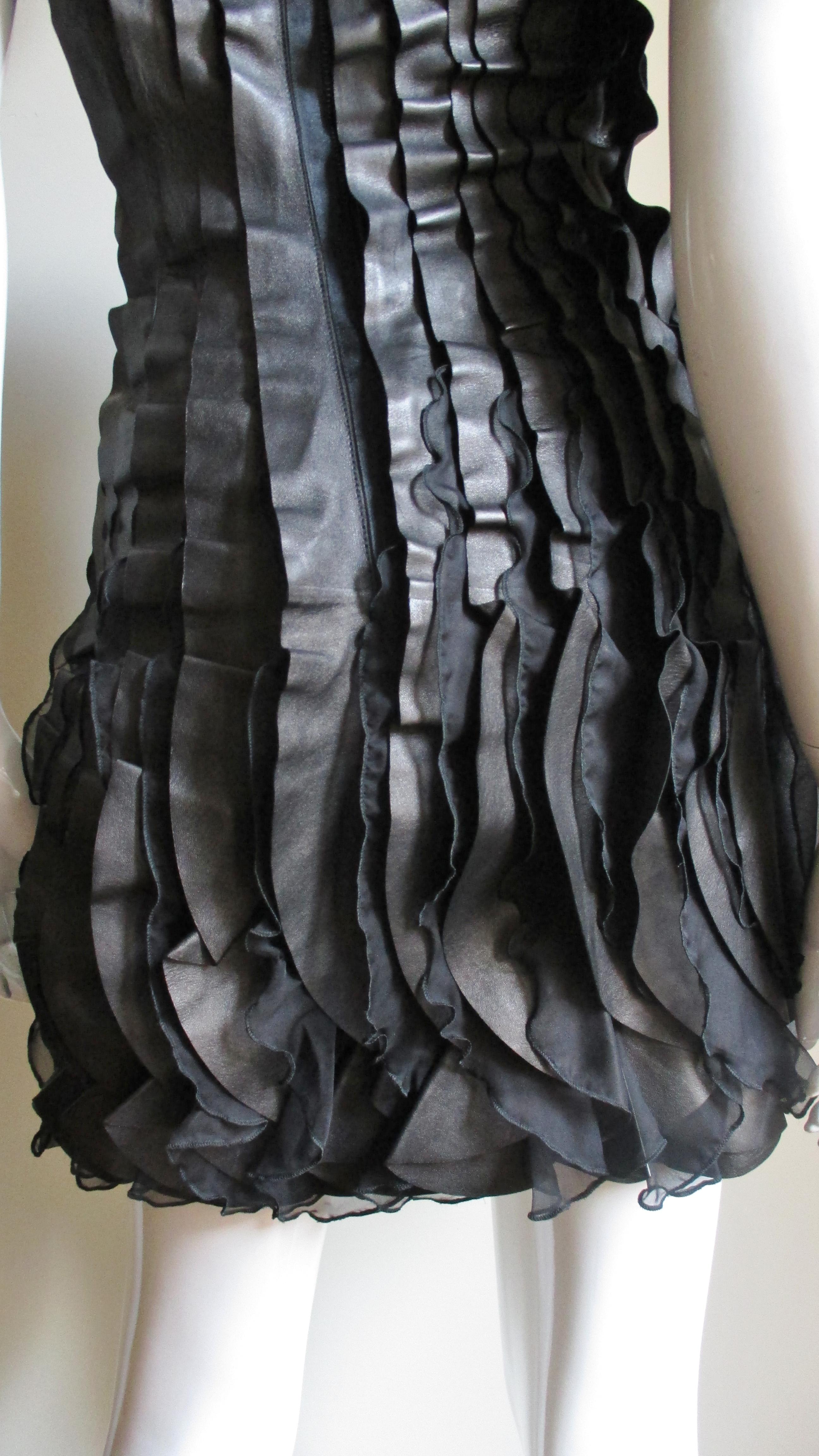 Incredible Valentino Leather and Silk Strapless Dress 8