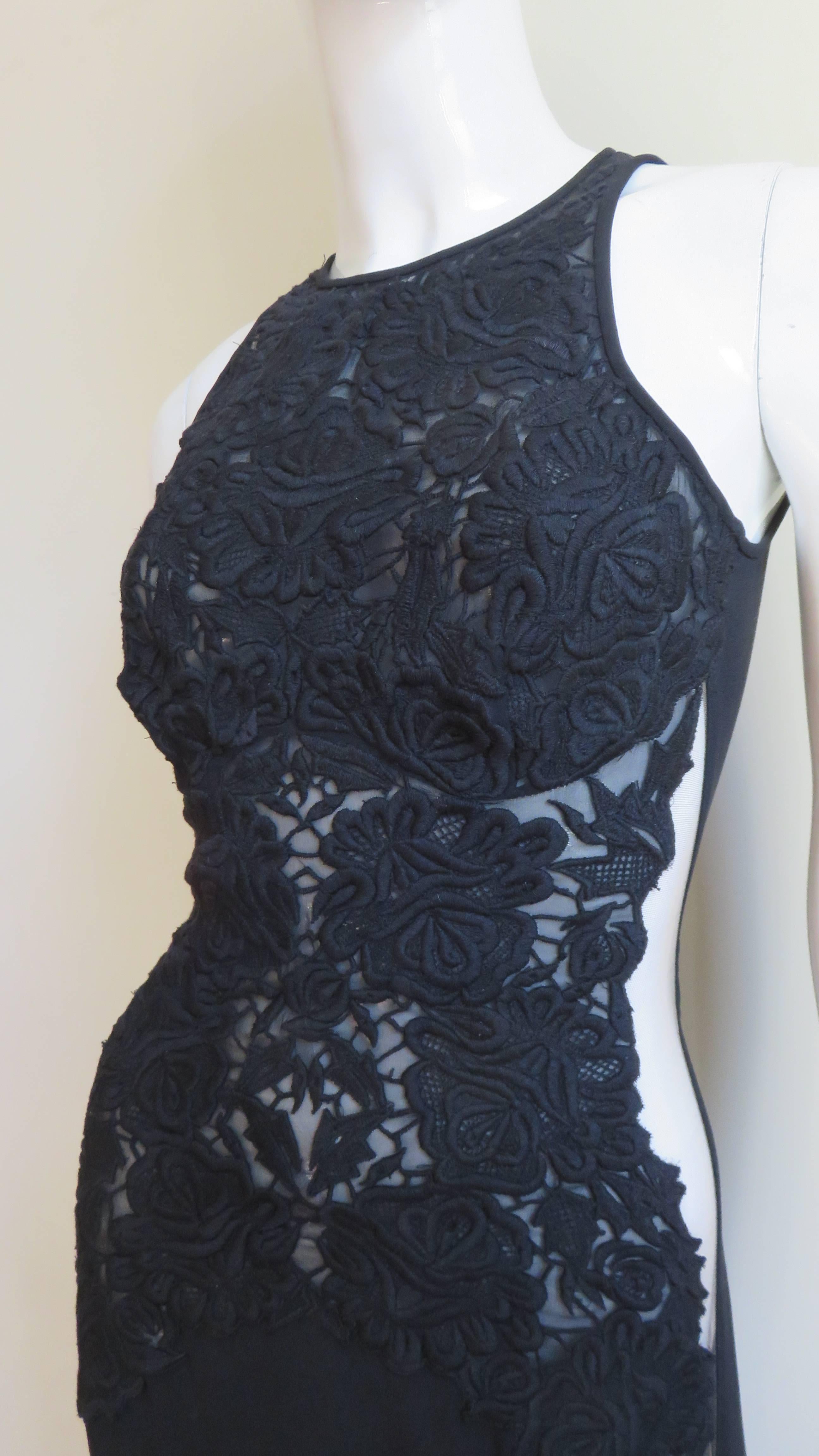 Stella McCartney Gown with Embroidery and Cutout Waist In Good Condition In Water Mill, NY
