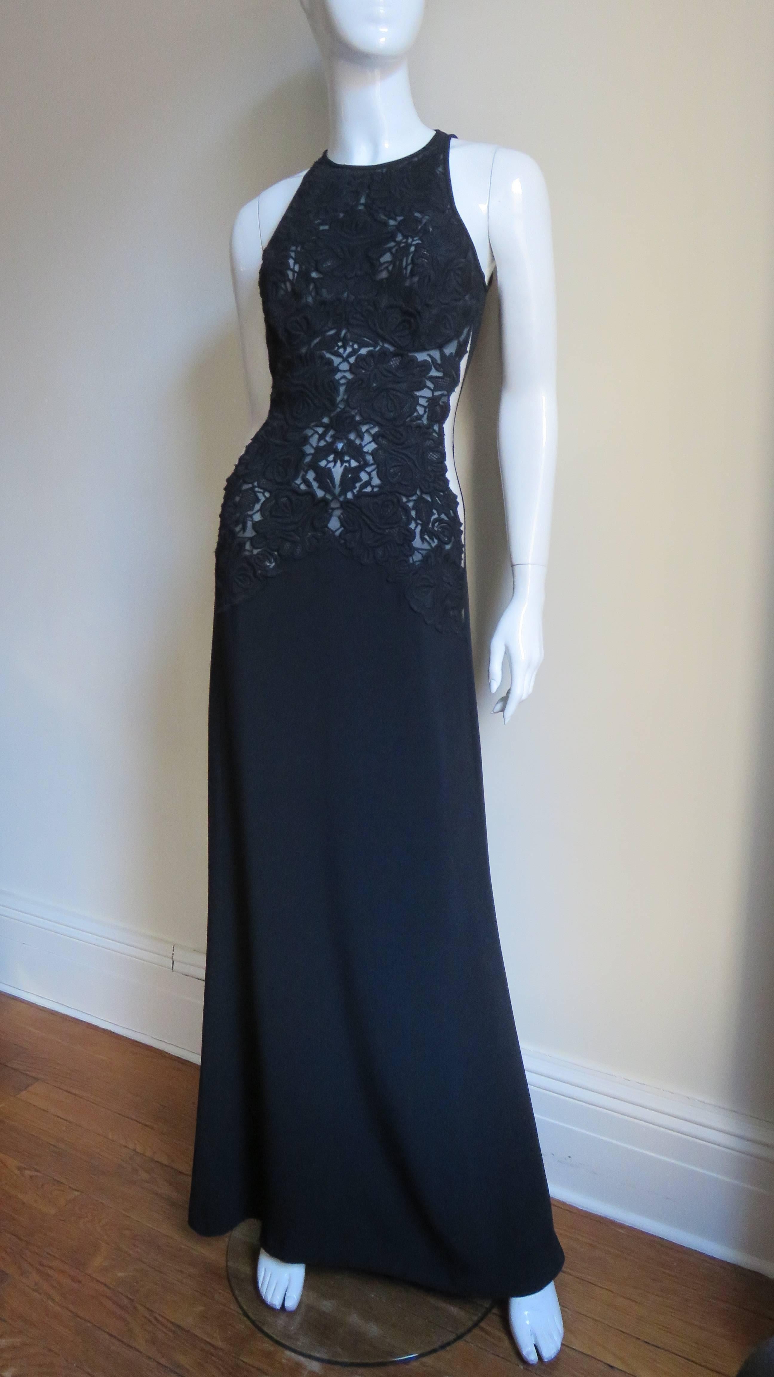 Women's Stella McCartney Gown with Embroidery and Cutout Waist