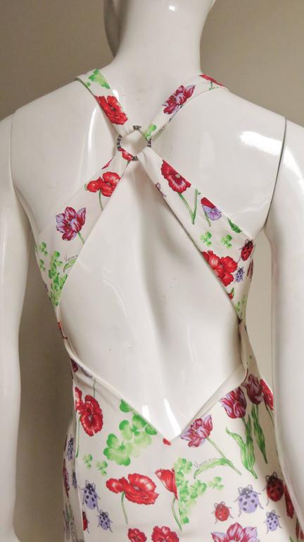 Versace Butterflies and Flowers Backless Dress For Sale at 1stdibs