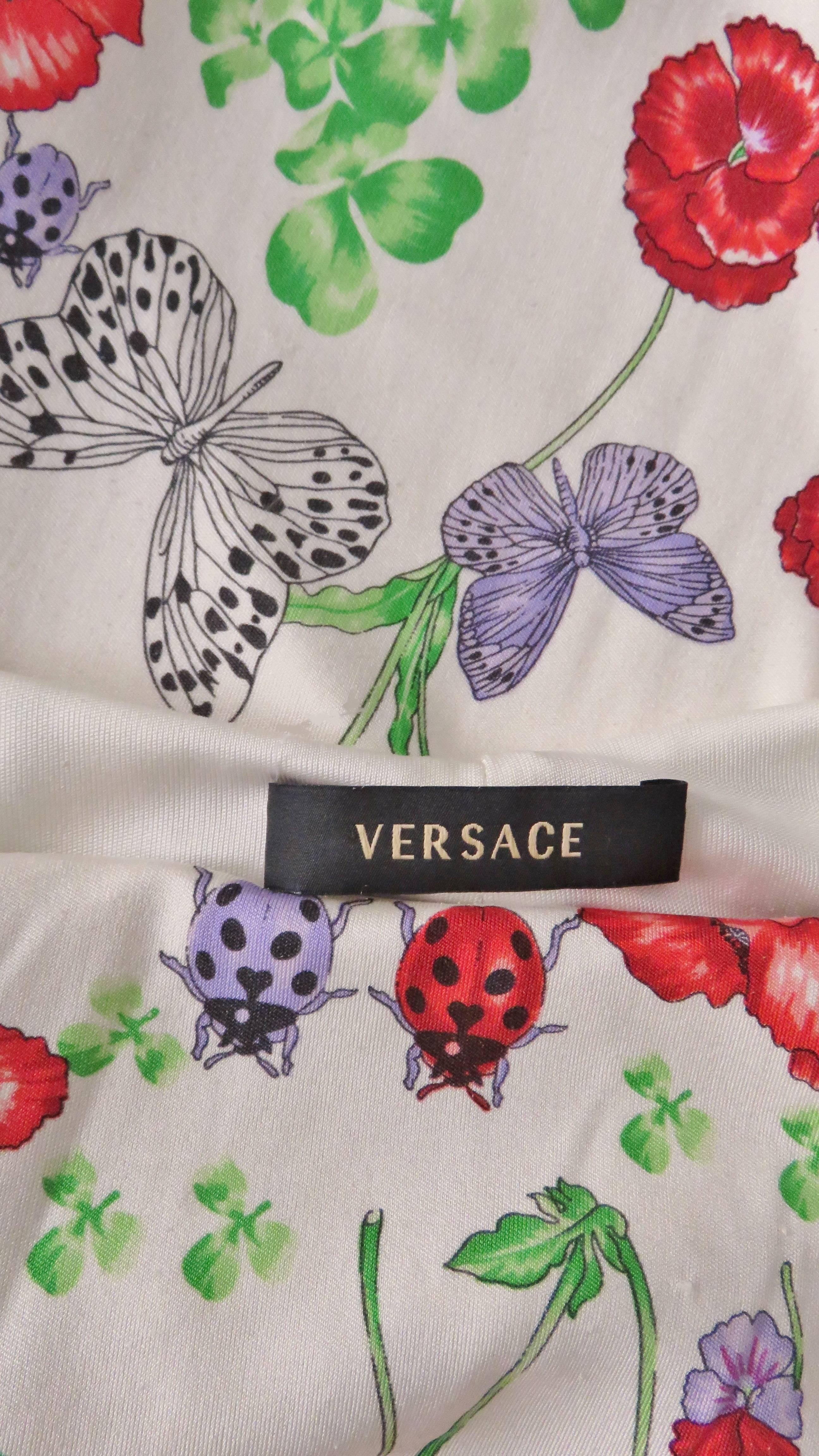 Versace Silk Backless Butterflies and Flowers Silk Dress 8