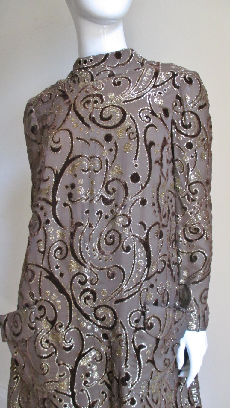 1970's Pauline Trigere Belted Silk Tent Dress For Sale at 1stDibs