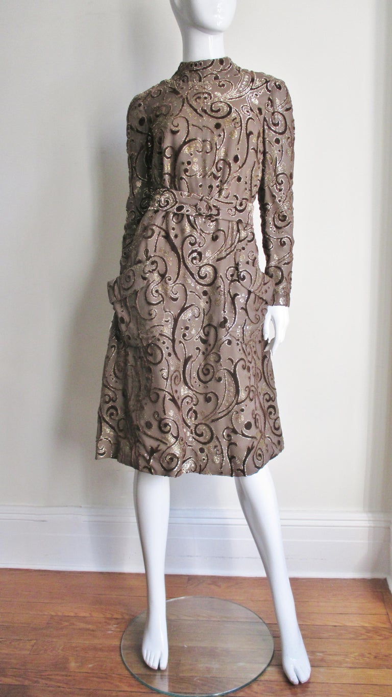 1970's Pauline Trigere Belted Silk Tent Dress For Sale at 1stDibs