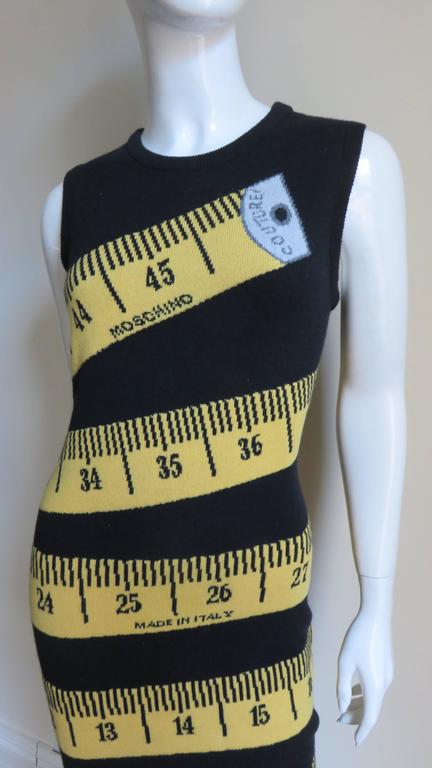 Moschino Couture Color Block Measuring Tape Dress In Good Condition For Sale In Water Mill, NY