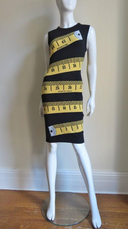 Moschino Couture Color Block Measuring Tape Dress For Sale 2