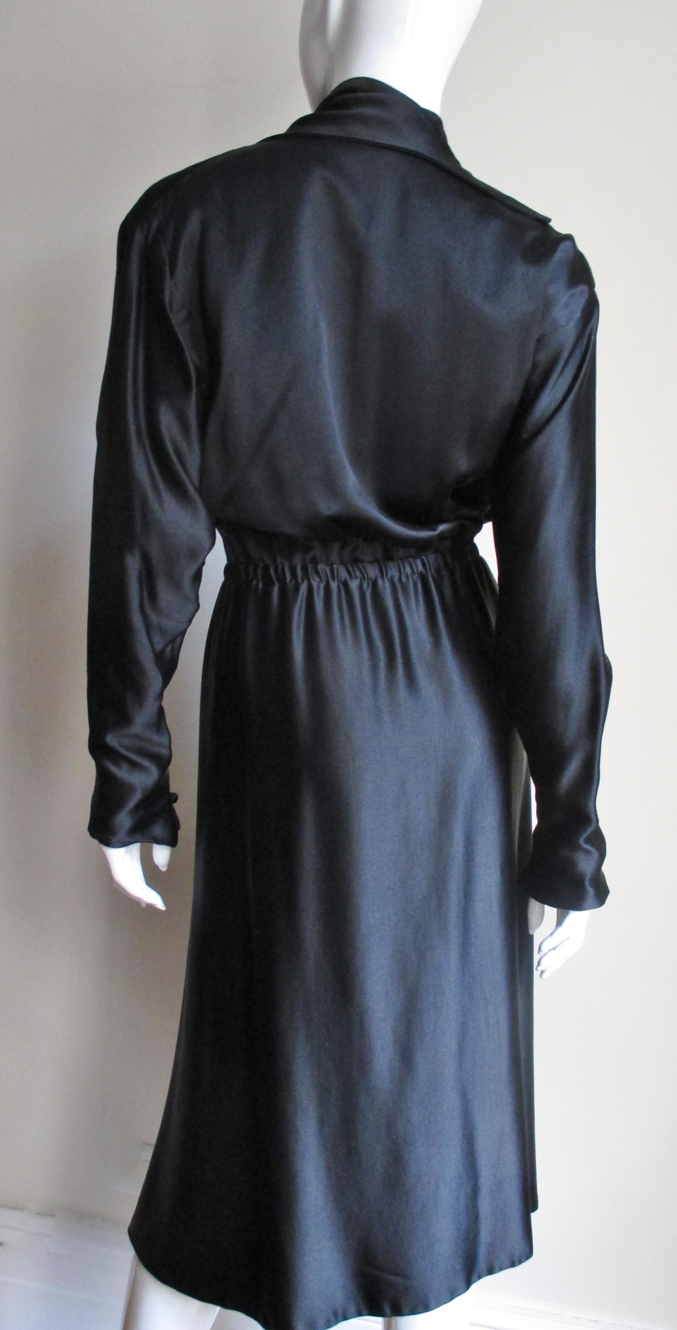 Halston 1970s Silk Wrap Dress For Sale 2