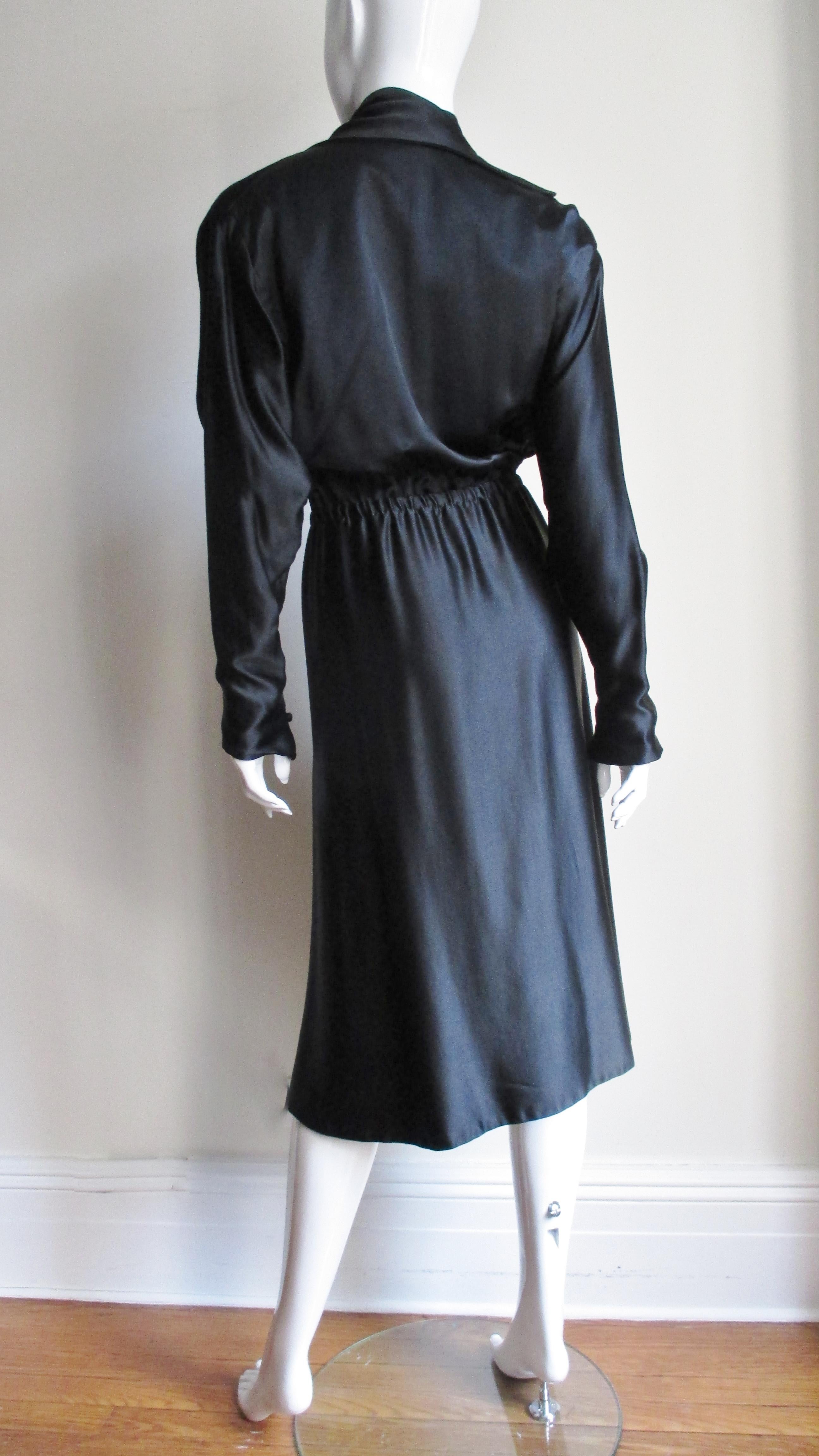 Halston 1970s Silk Wrap Dress For Sale 1
