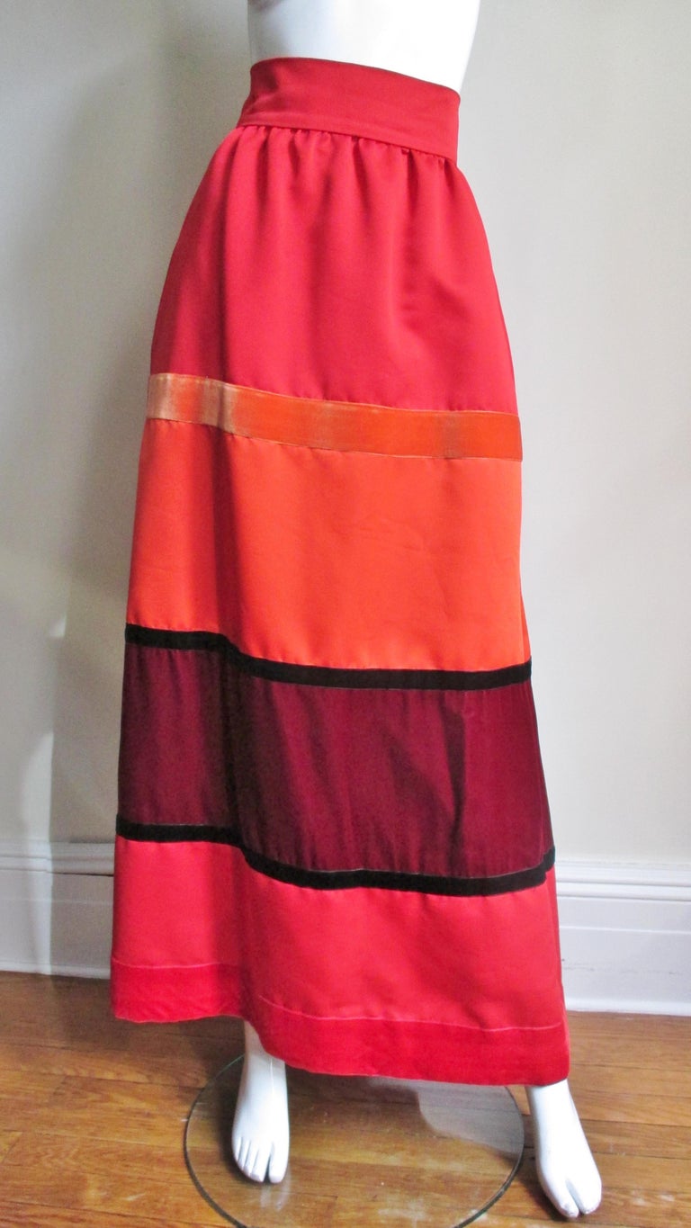 1970s Malcolm Starr Color Block Maxi Skirt For Sale at 1stdibs